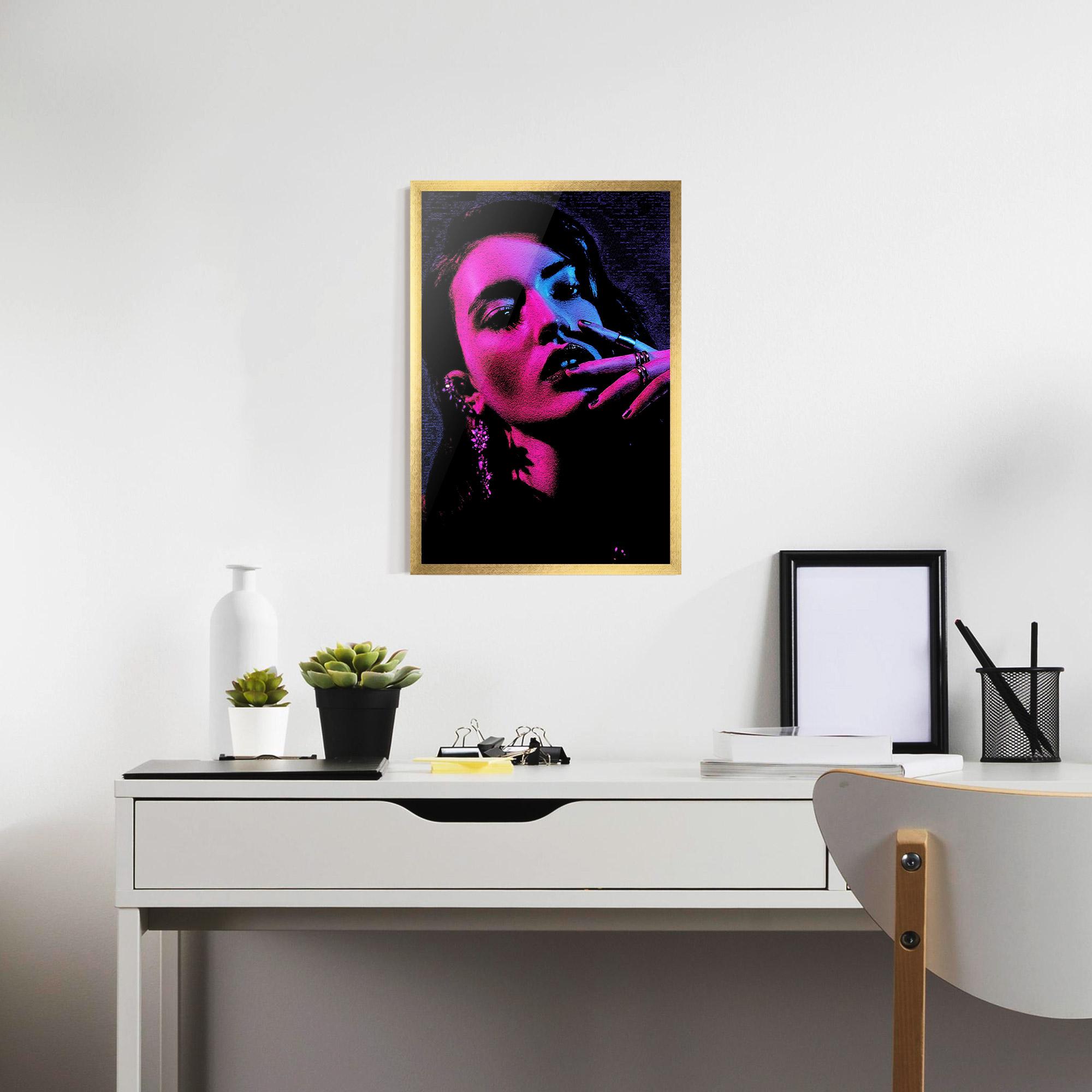 Poster Înrămat Purple Light Lady mockup 7