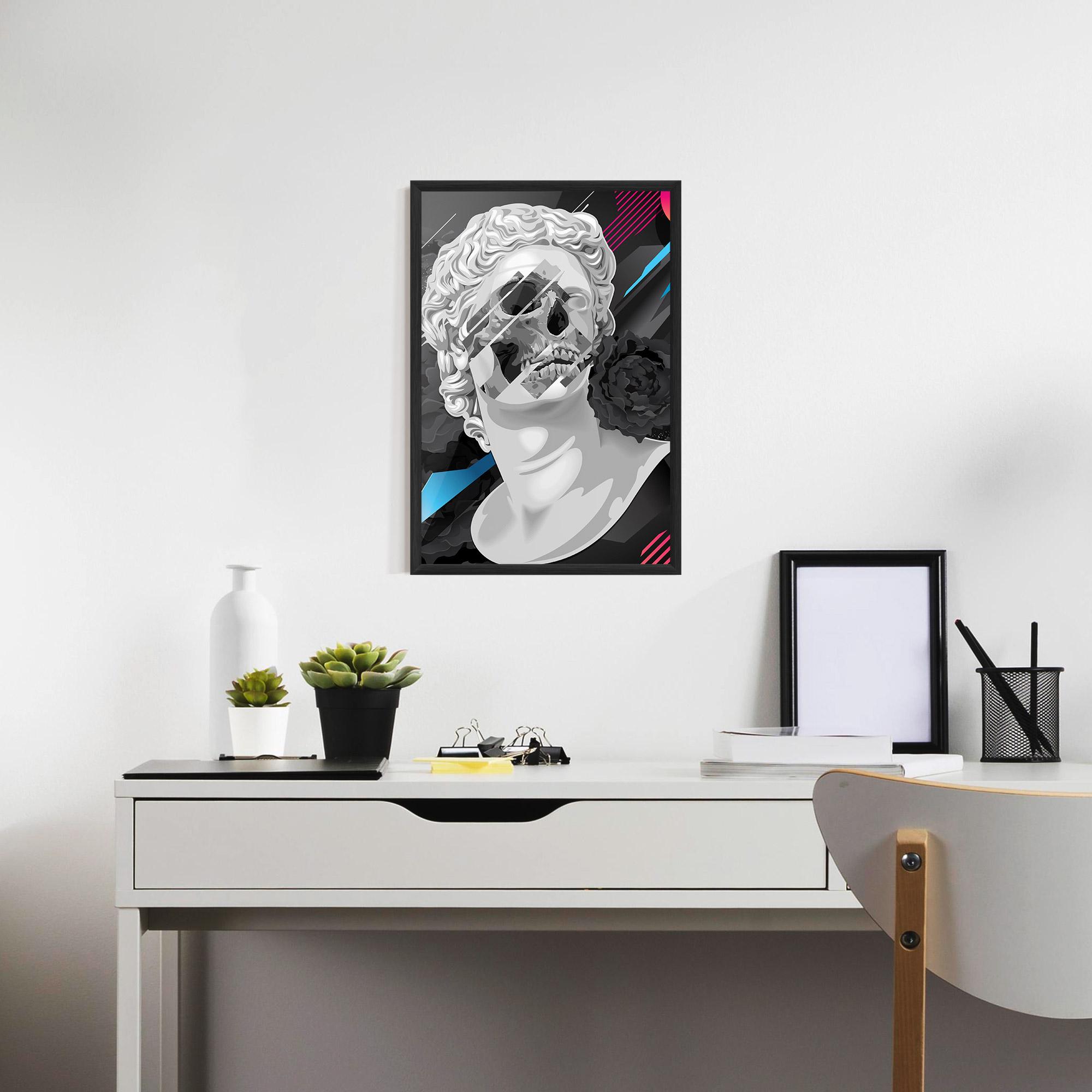 Poster Înrămat Black Rose Statue mockup 7