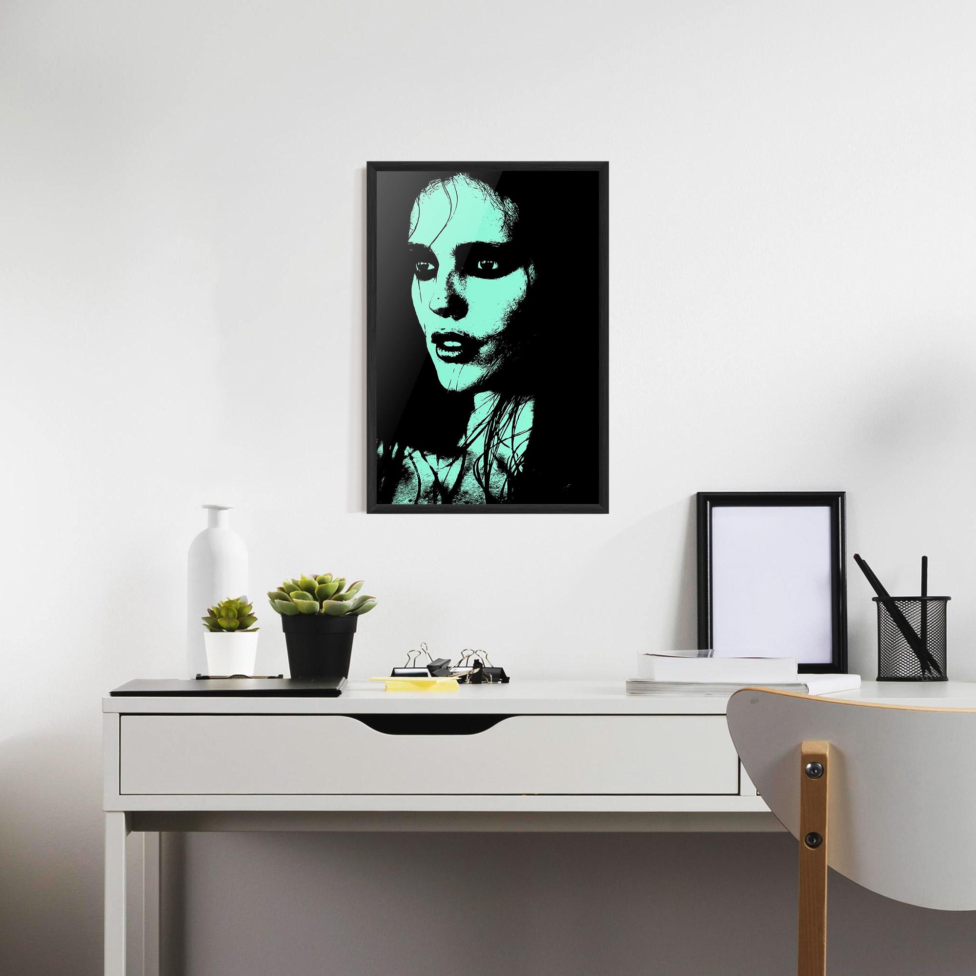 Poster Înrămat Green Light Girl mockup 7