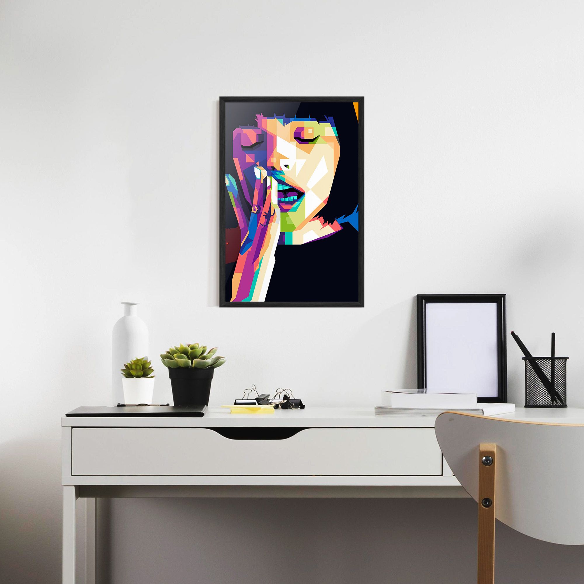 Polygonal Pretty Girl mockup 7