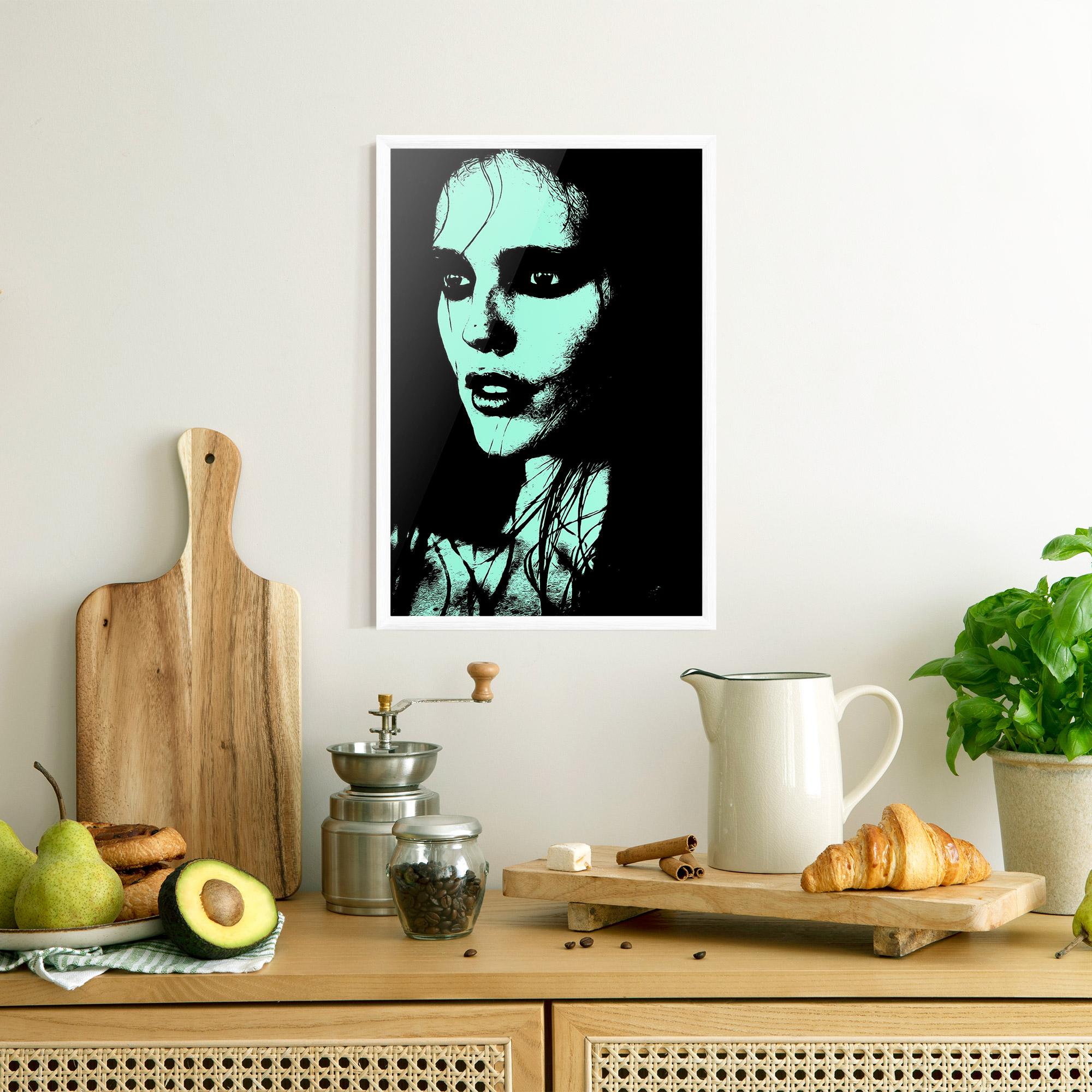 Poster Înrămat Green Light Girl mockup 8