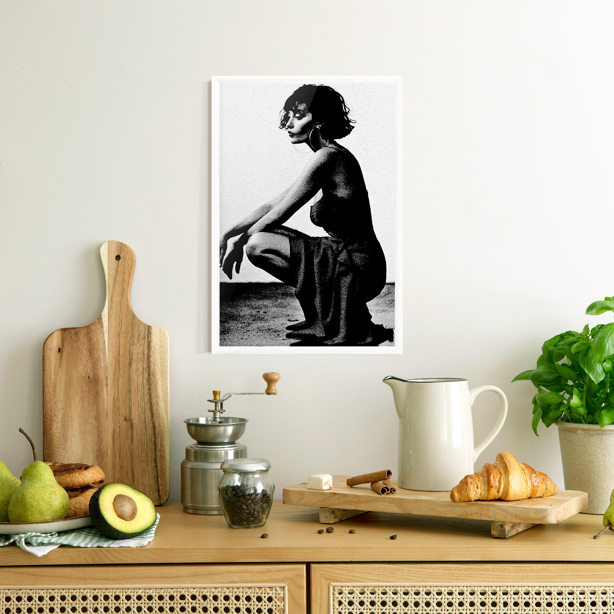 Poster Înrămat Grey Long Dress mockup 8