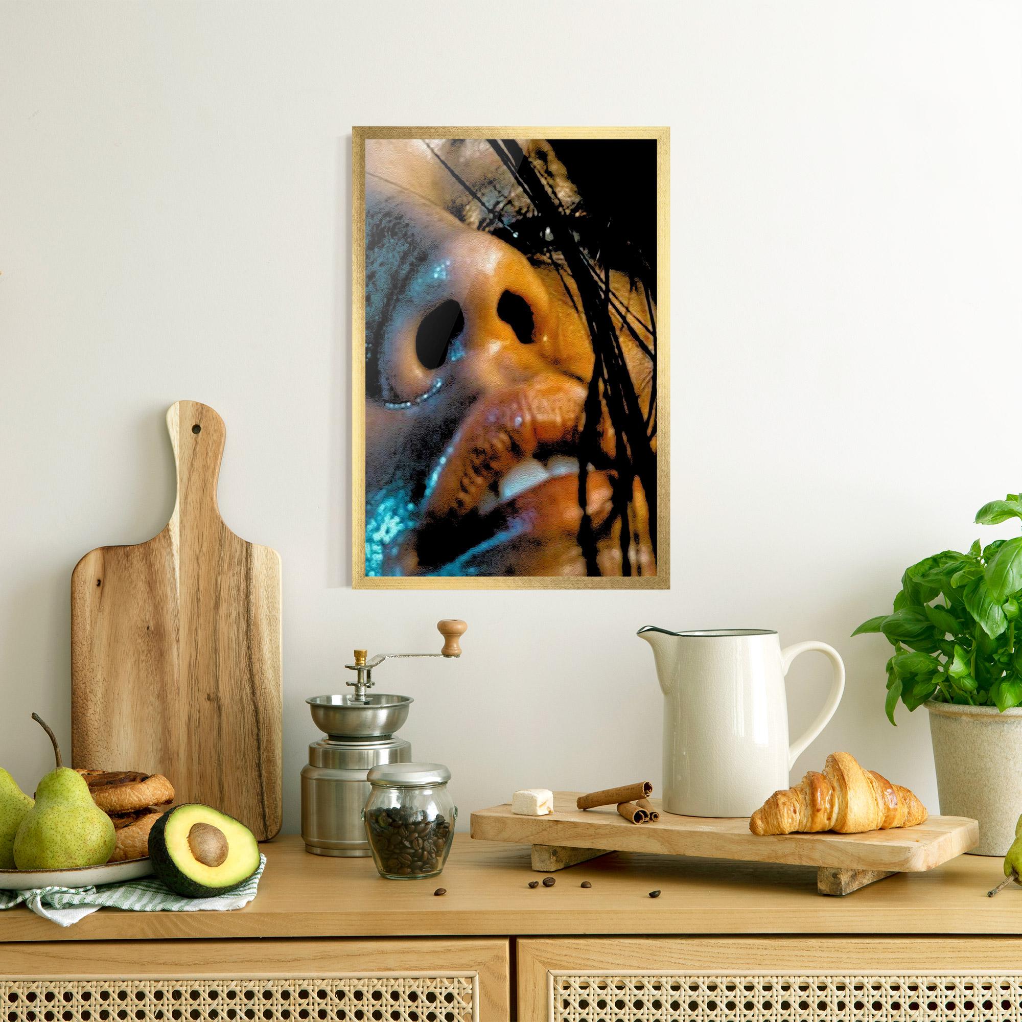 Poster Înrămat Blue Light Face mockup 8