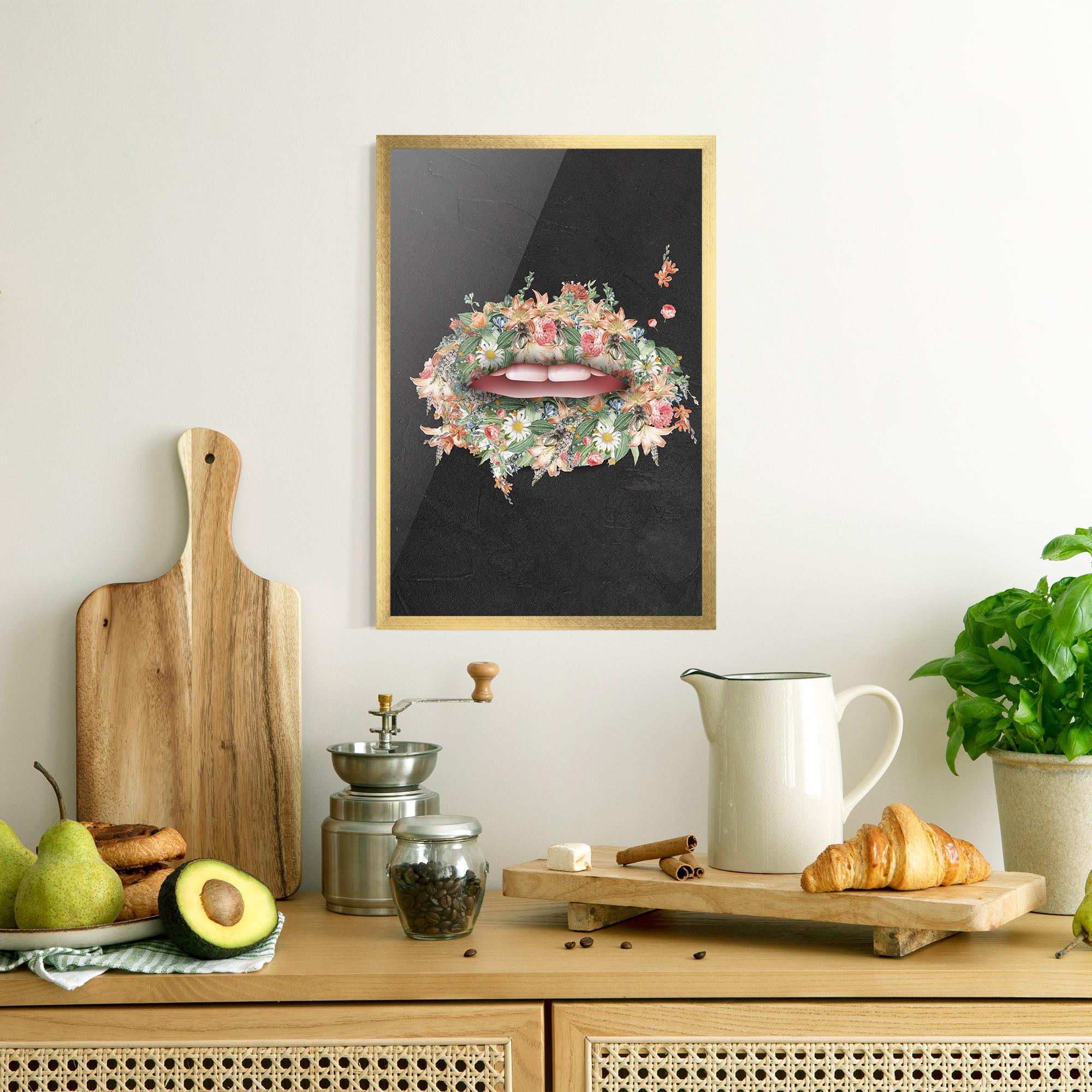 Poster Înrămat Flowers Lips mockup 8