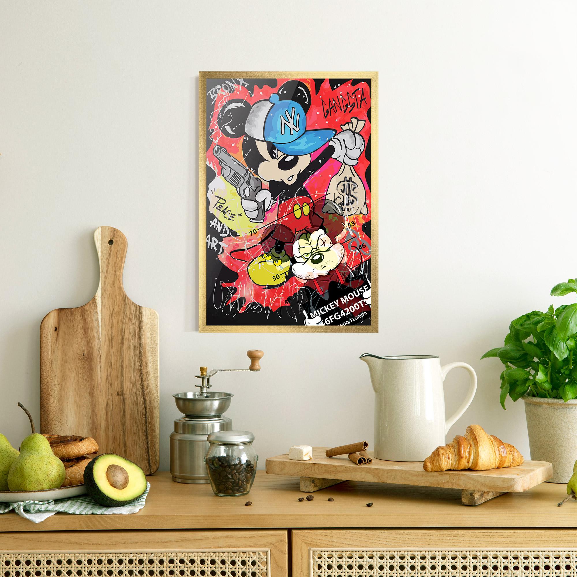 Poster Înrămat Gangsta Mickey mockup 8