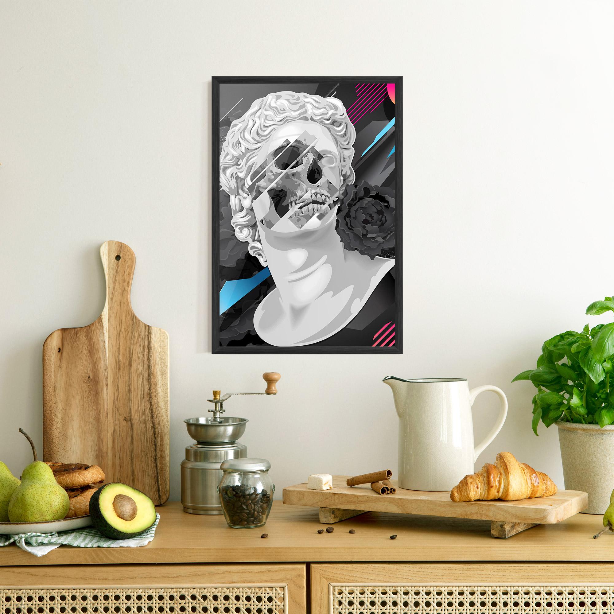 Poster Înrămat Black Rose Statue mockup 8