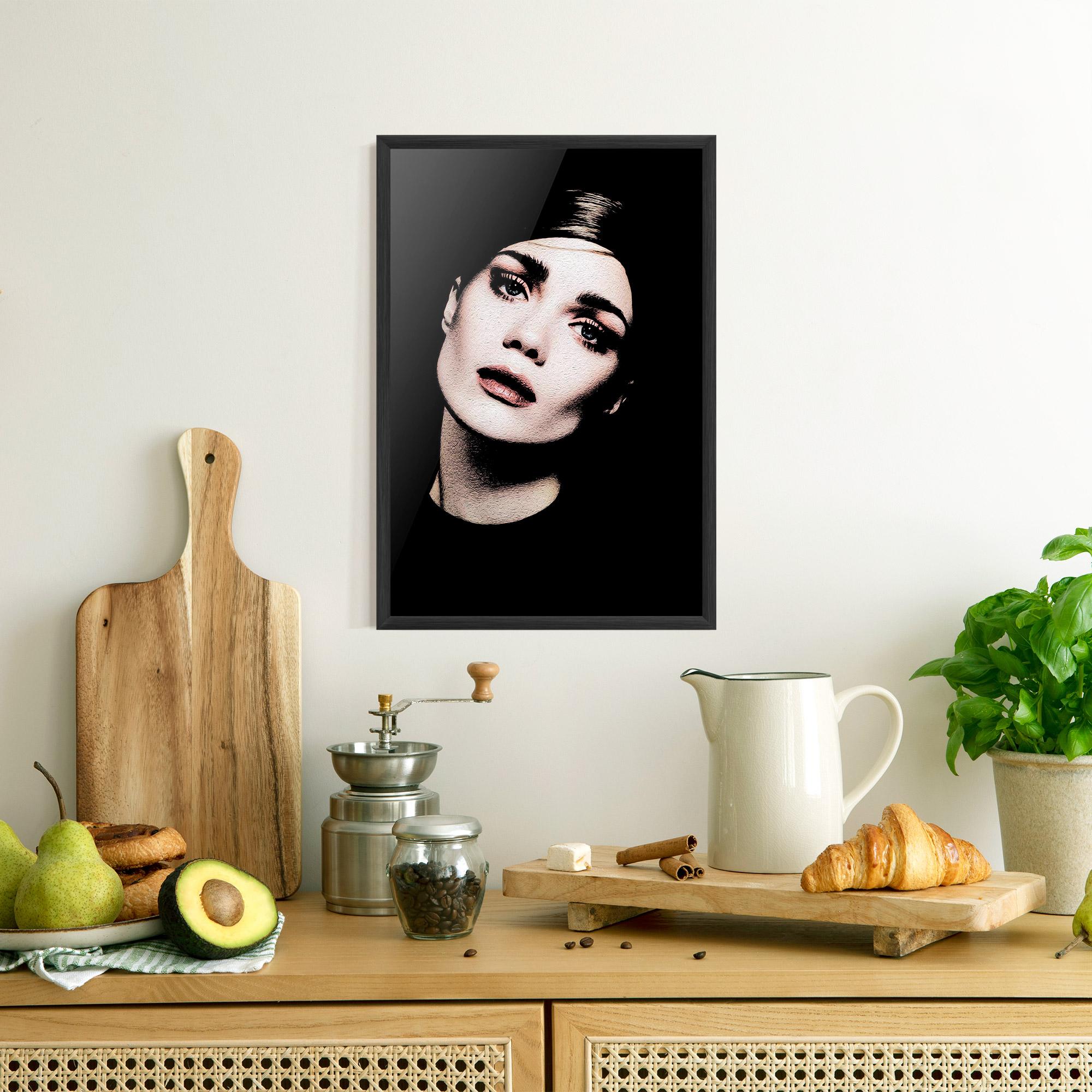 Poster Înrămat Blue Eyes Lady mockup 8