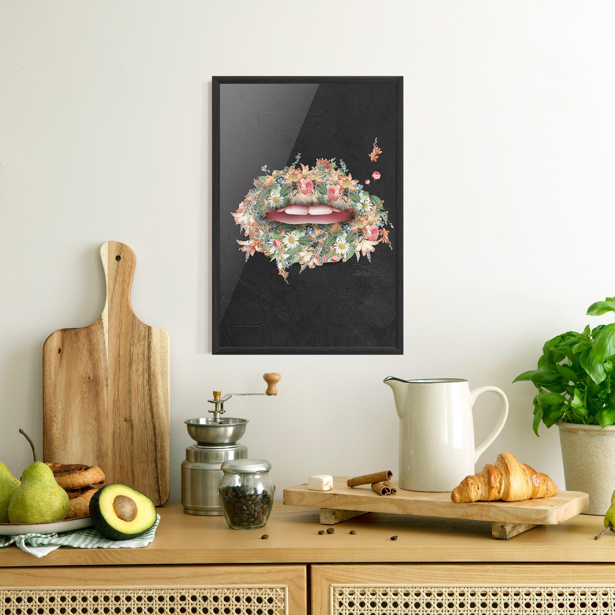 Poster Înrămat Flowers Lips mockup 8