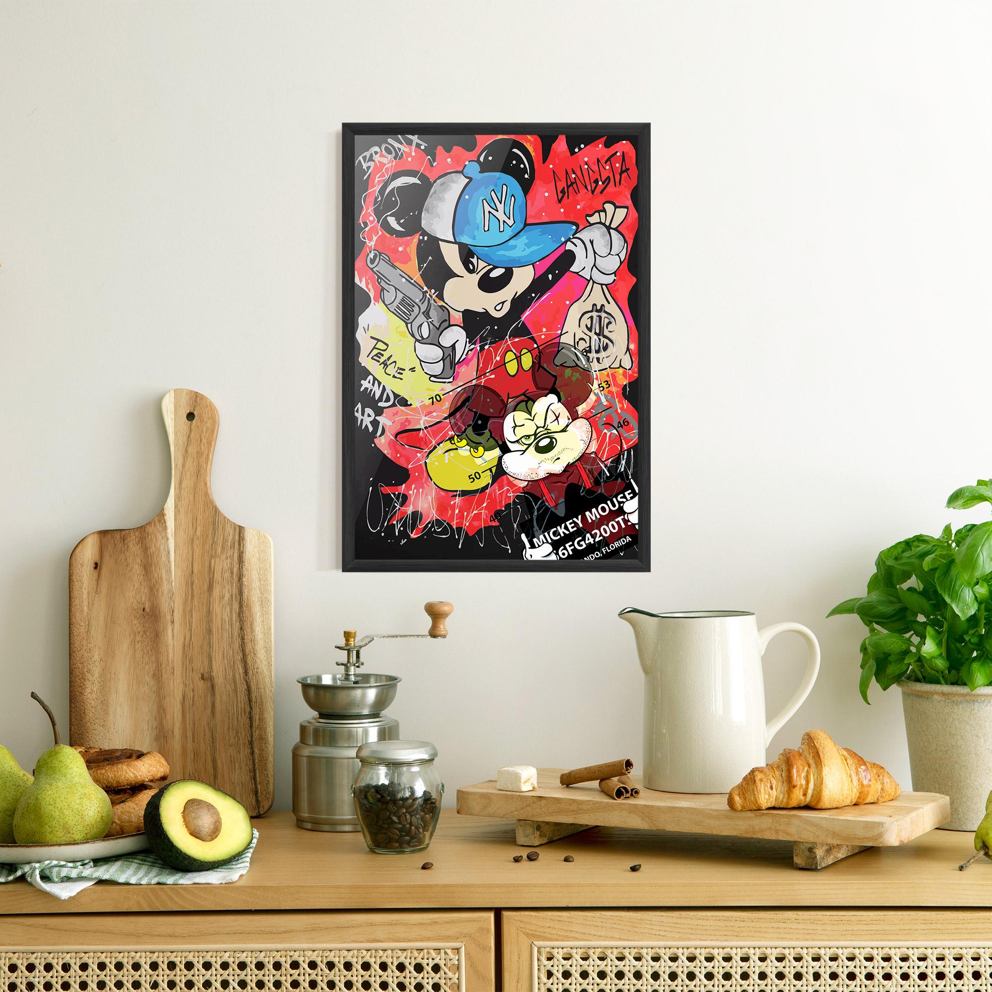 Poster Înrămat Gangsta Mickey mockup 8