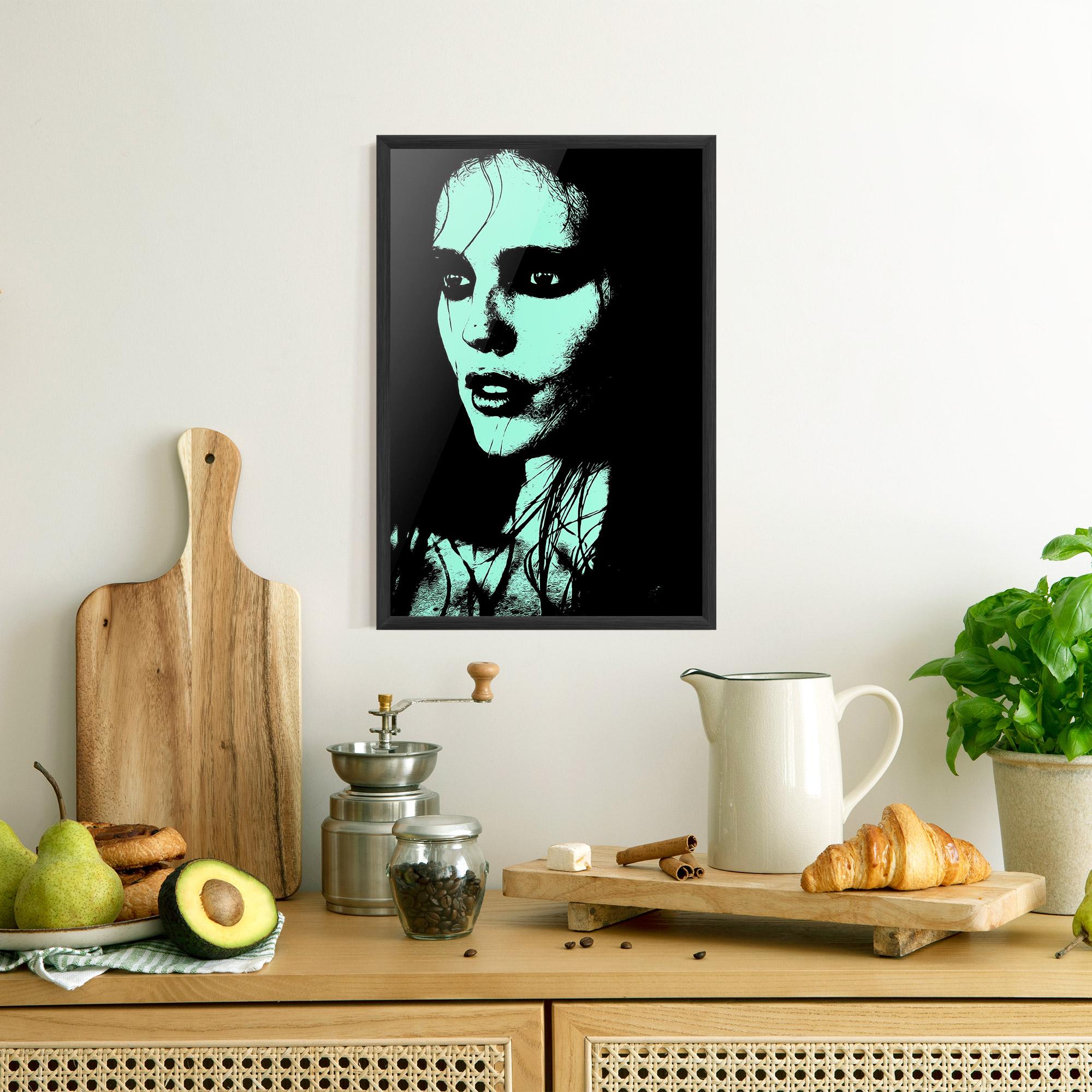 Poster Înrămat Green Light Girl mockup 8