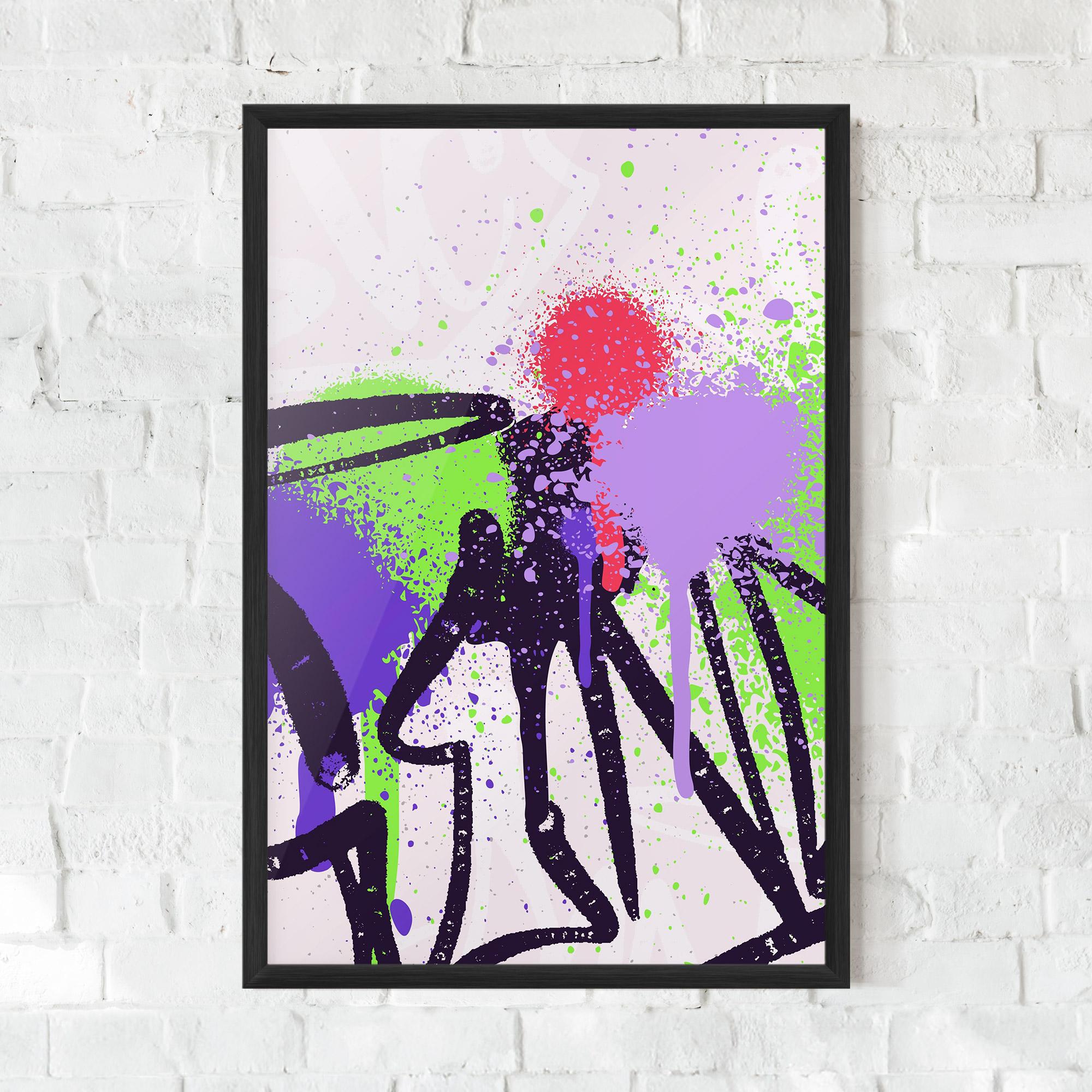 Poster Înrămat Green Purple Graffiti mockup 0