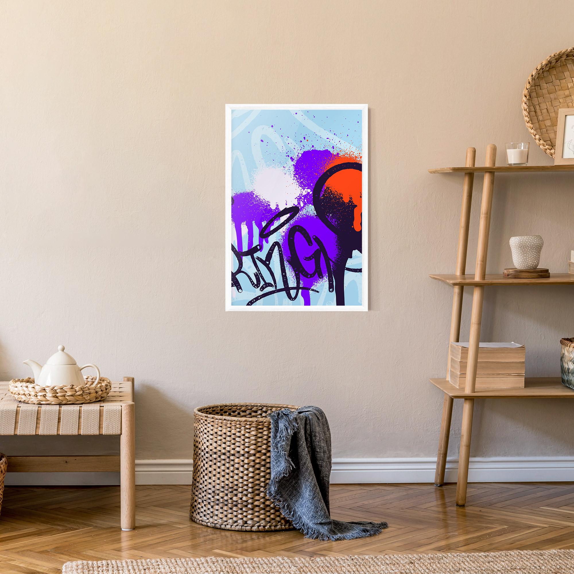 Poster Înrămat Blue Purple Graffiti mockup 9