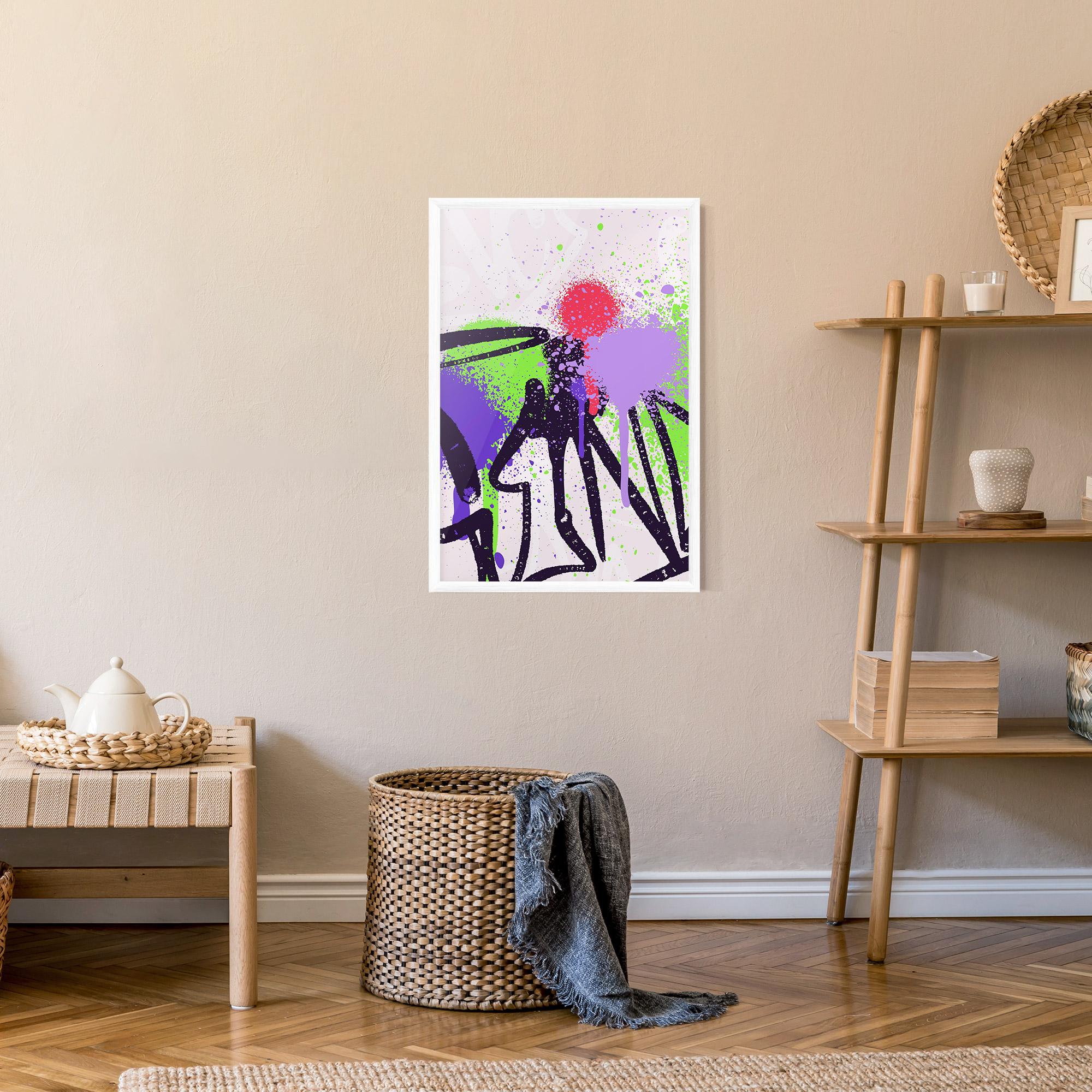 Poster Înrămat Green Purple Graffiti mockup 9
