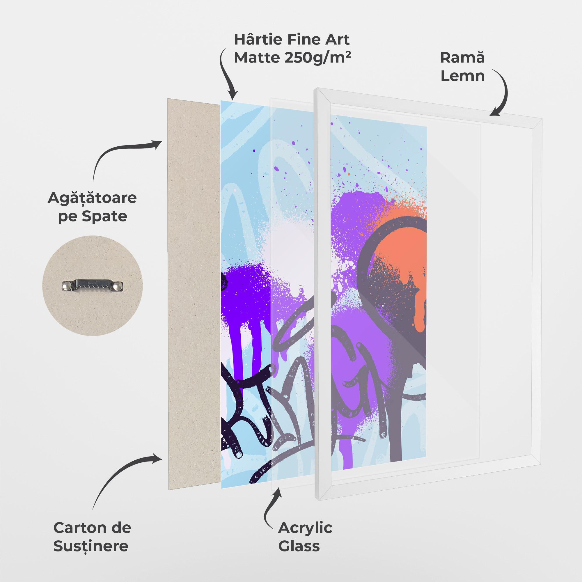 Poster Înrămat Blue Purple Graffiti mockup 1