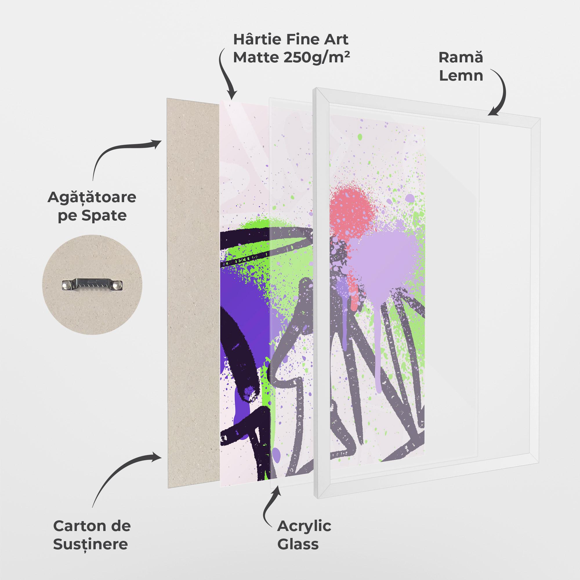 Poster Înrămat Green Purple Graffiti mockup 1