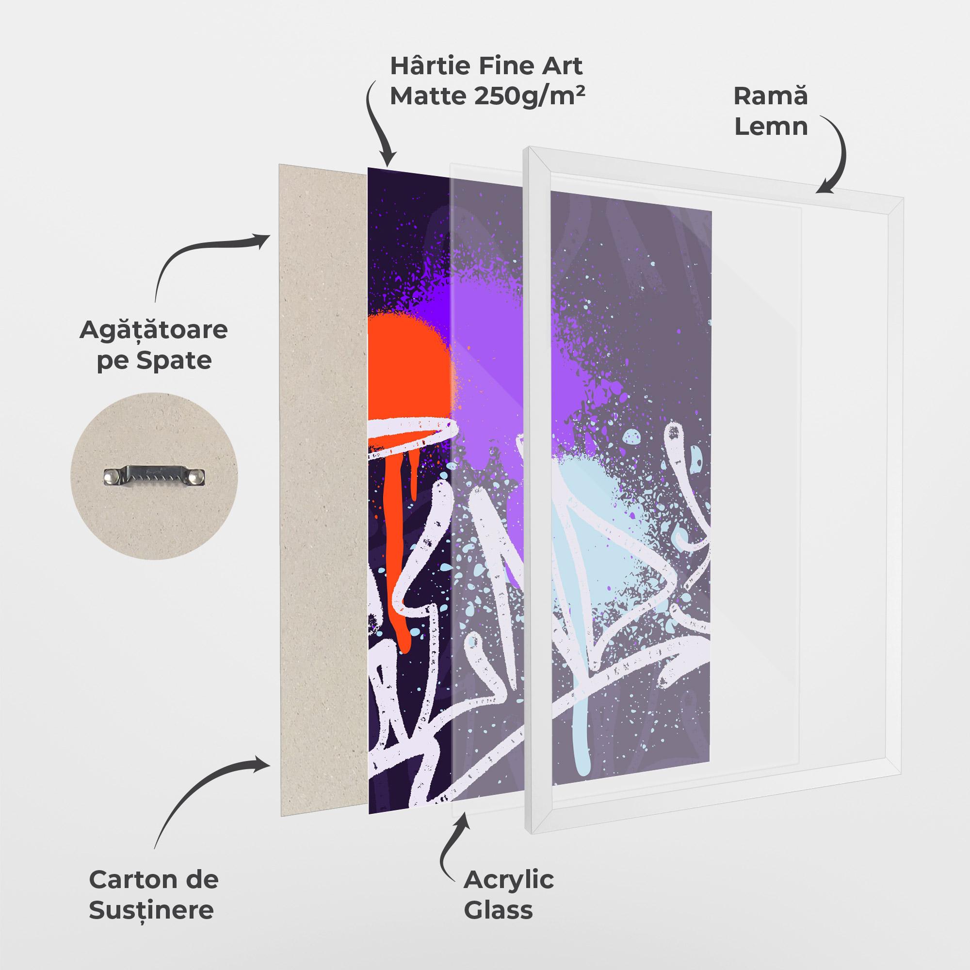 Poster Înrămat Purple Blue Graffiti mockup 1