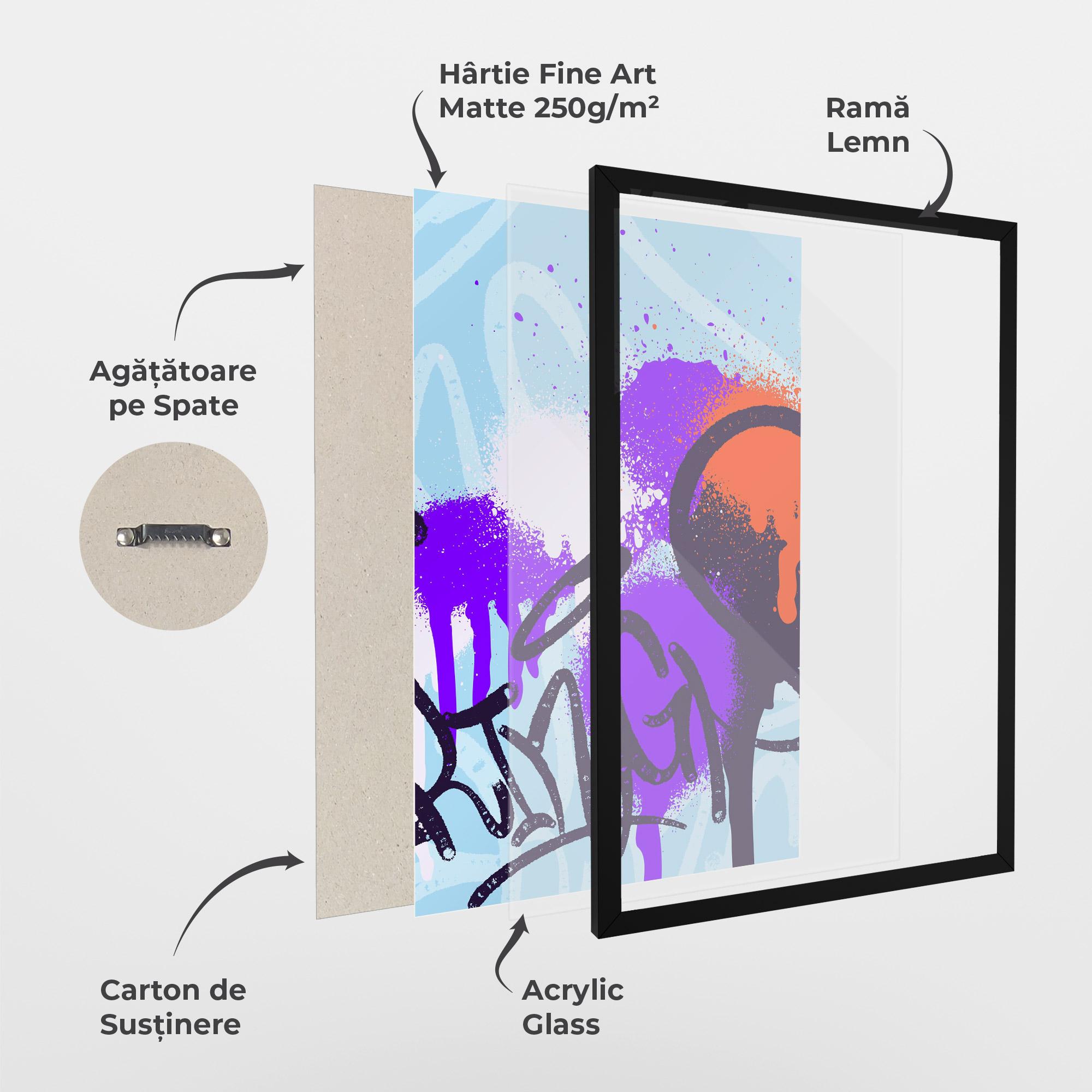 Poster Înrămat Blue Purple Graffiti mockup 1