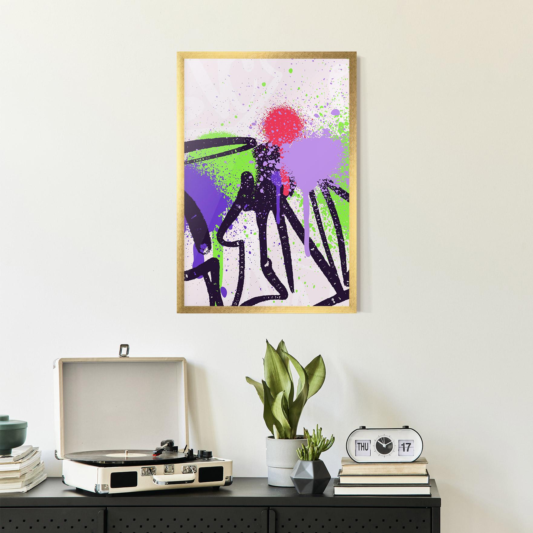 Poster Înrămat Green Purple Graffiti mockup 2