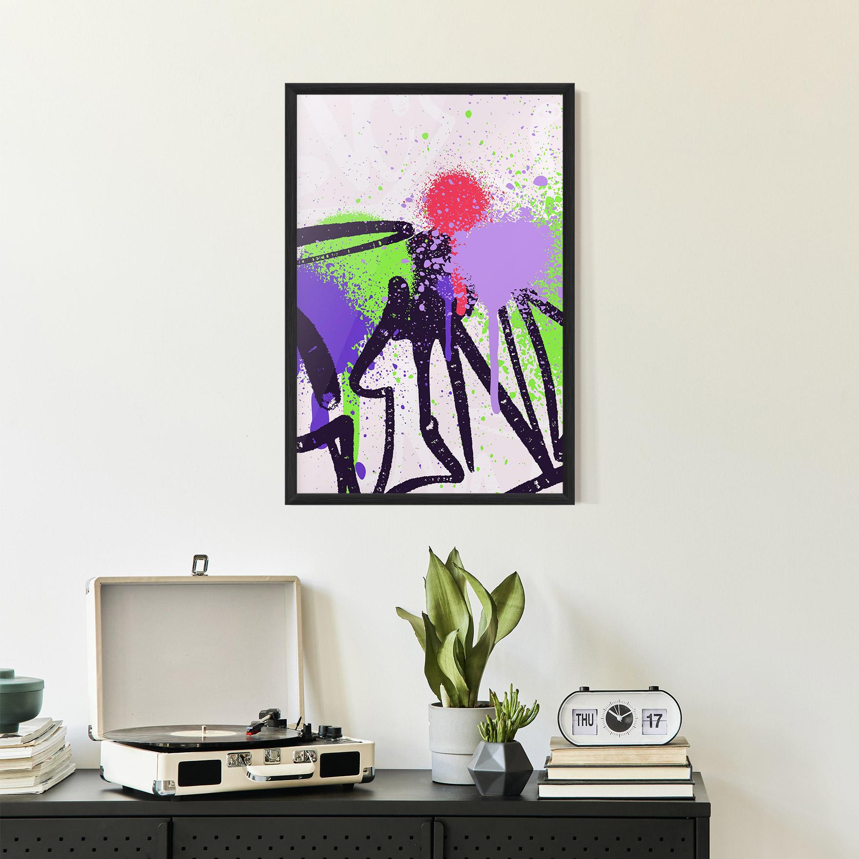 Poster Înrămat Green Purple Graffiti mockup 2