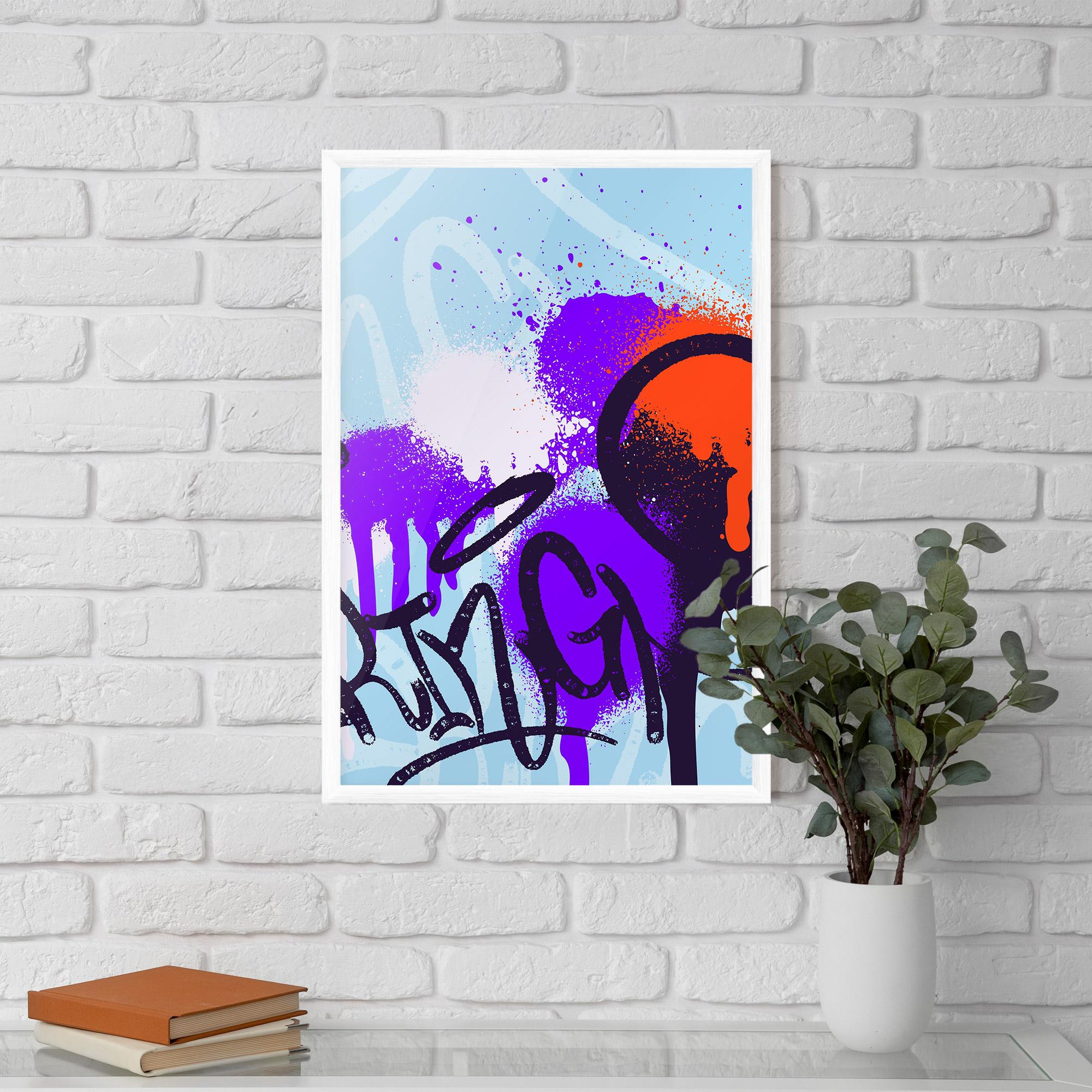 Poster Înrămat Blue Purple Graffiti mockup 5
