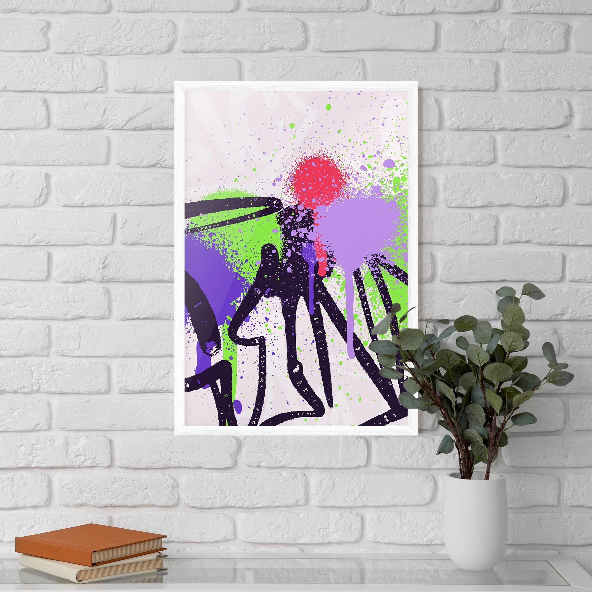 Poster Înrămat Green Purple Graffiti mockup 5