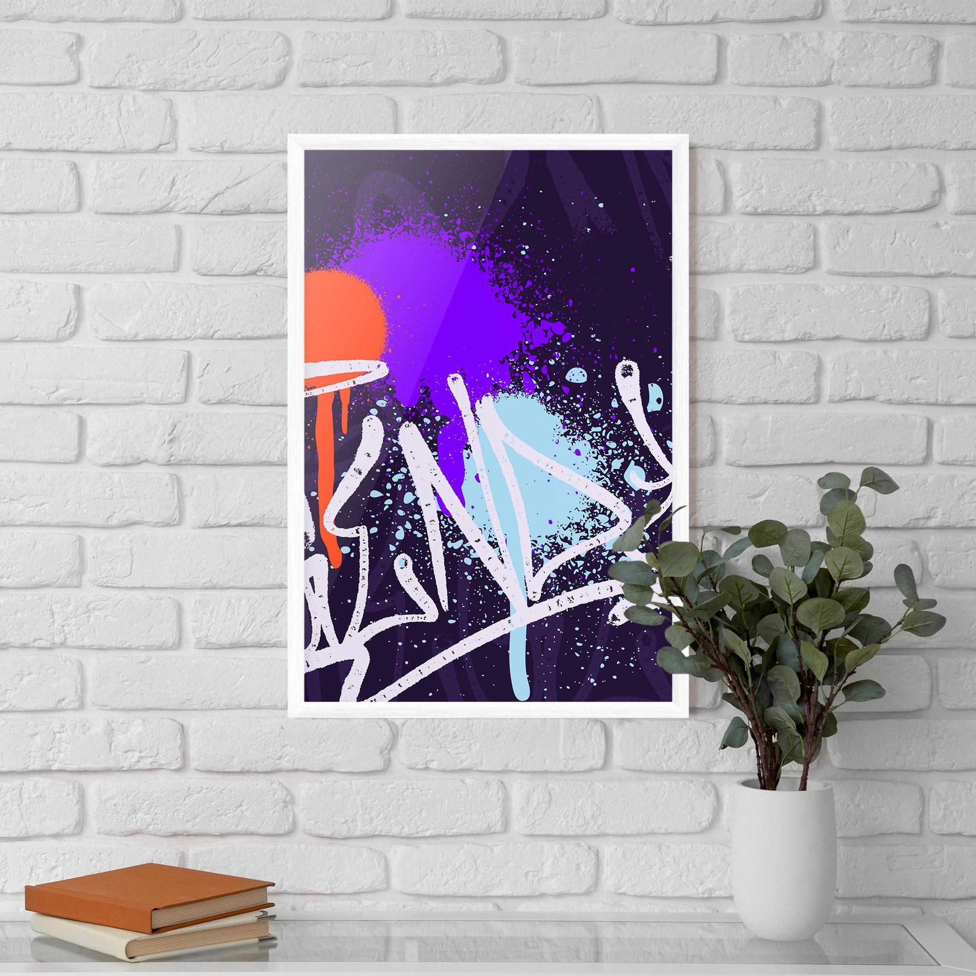 Poster Înrămat Purple Blue Graffiti mockup 5