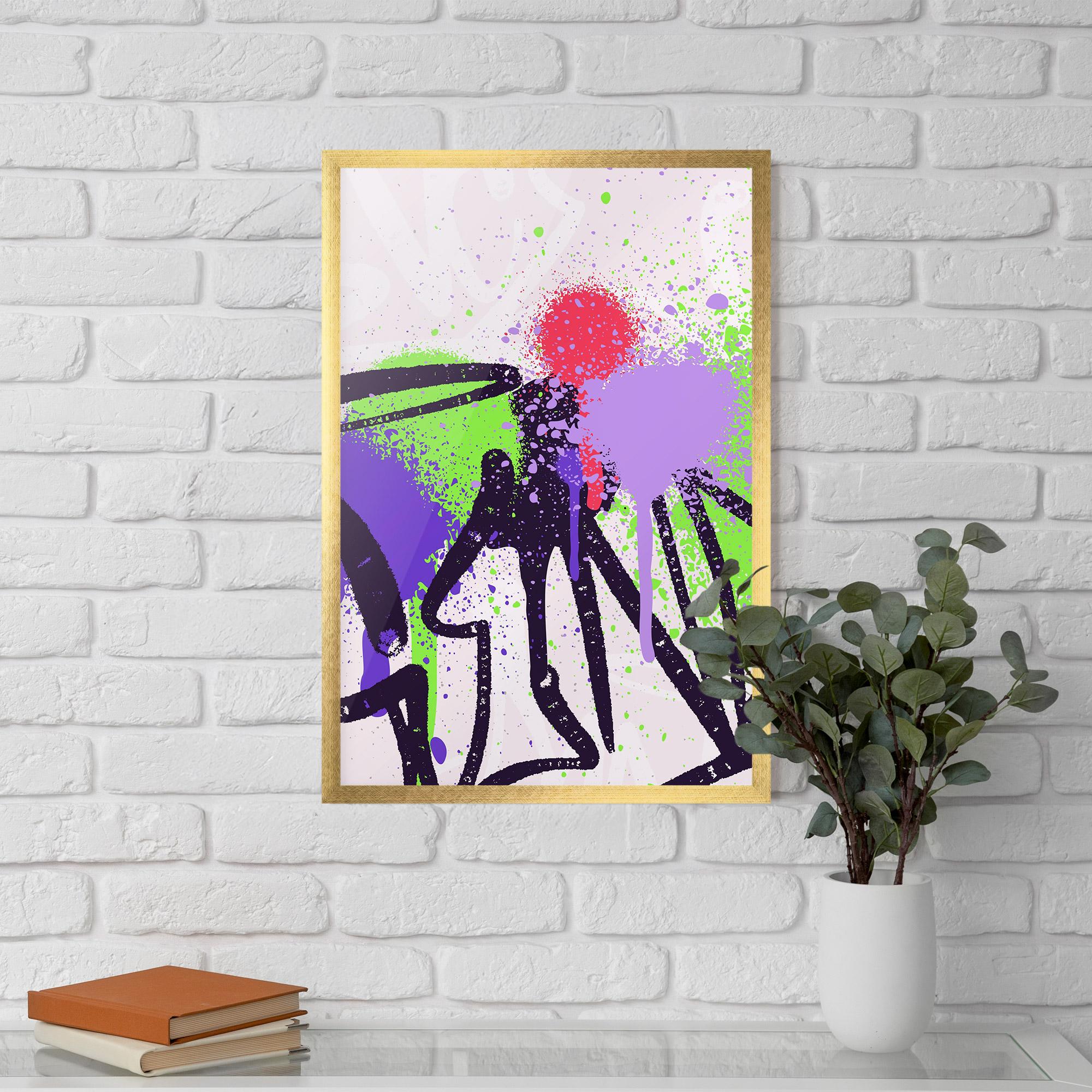 Poster Înrămat Green Purple Graffiti mockup 5