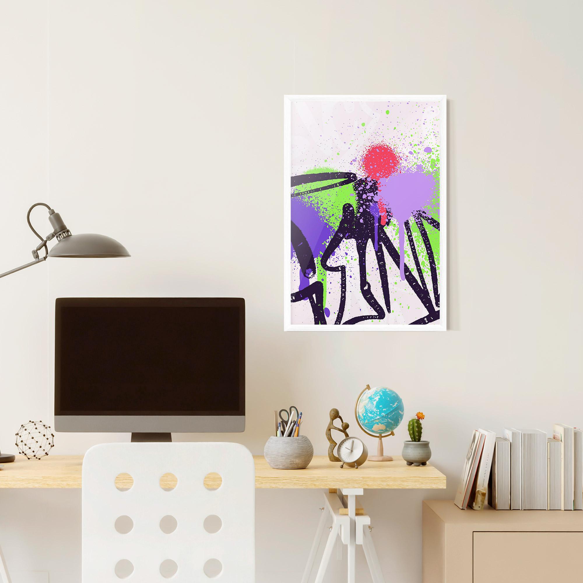 Poster Înrămat Green Purple Graffiti mockup 6
