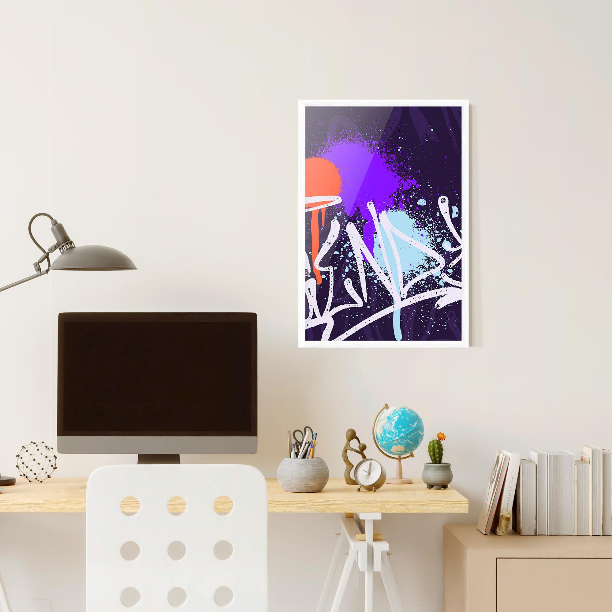 Poster Înrămat Purple Blue Graffiti mockup 6