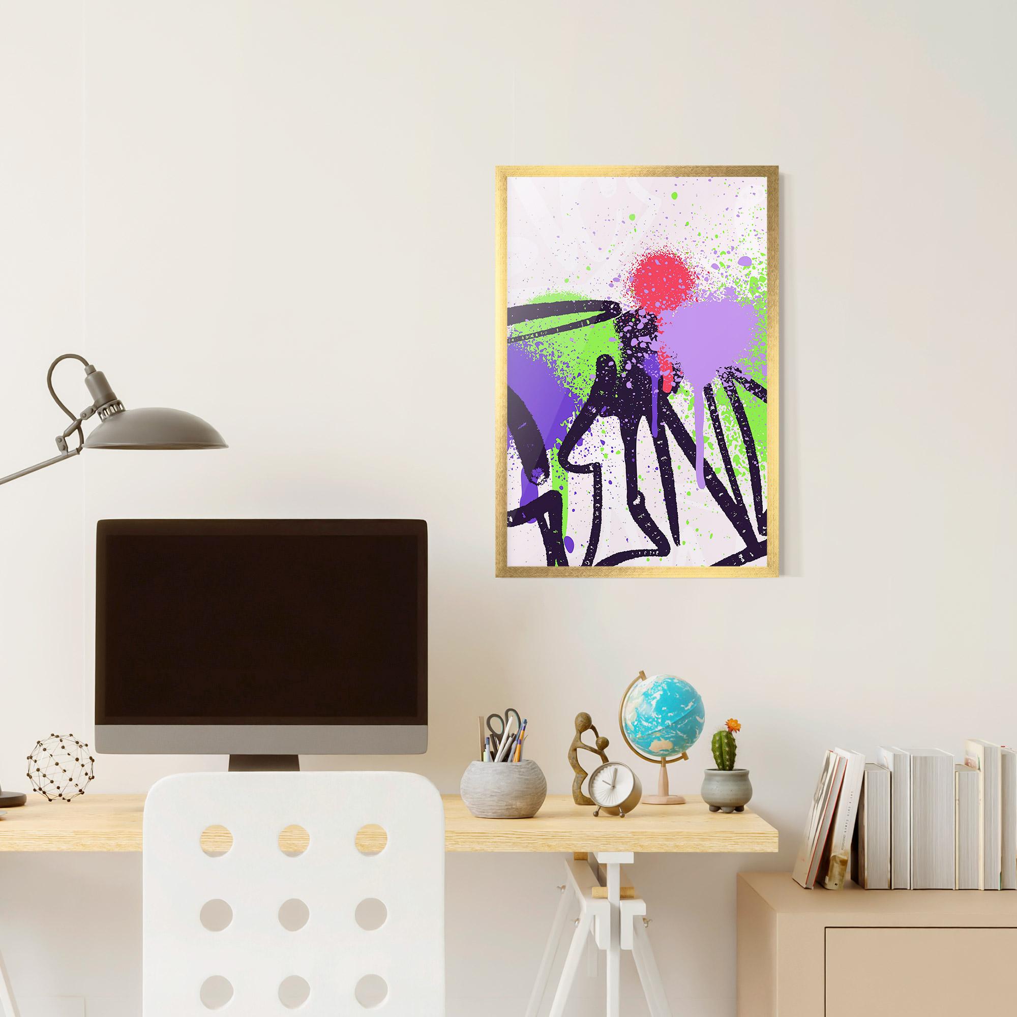 Poster Înrămat Green Purple Graffiti mockup 6