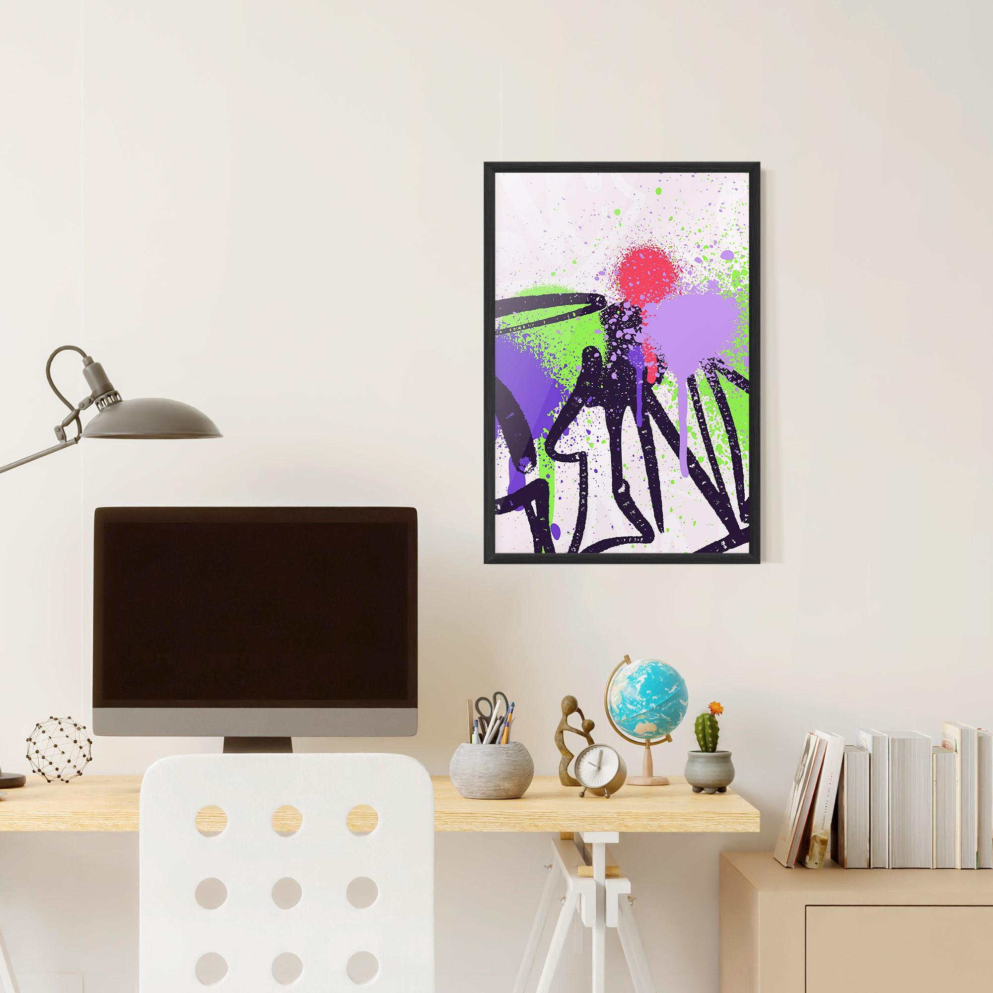 Poster Înrămat Green Purple Graffiti mockup 6