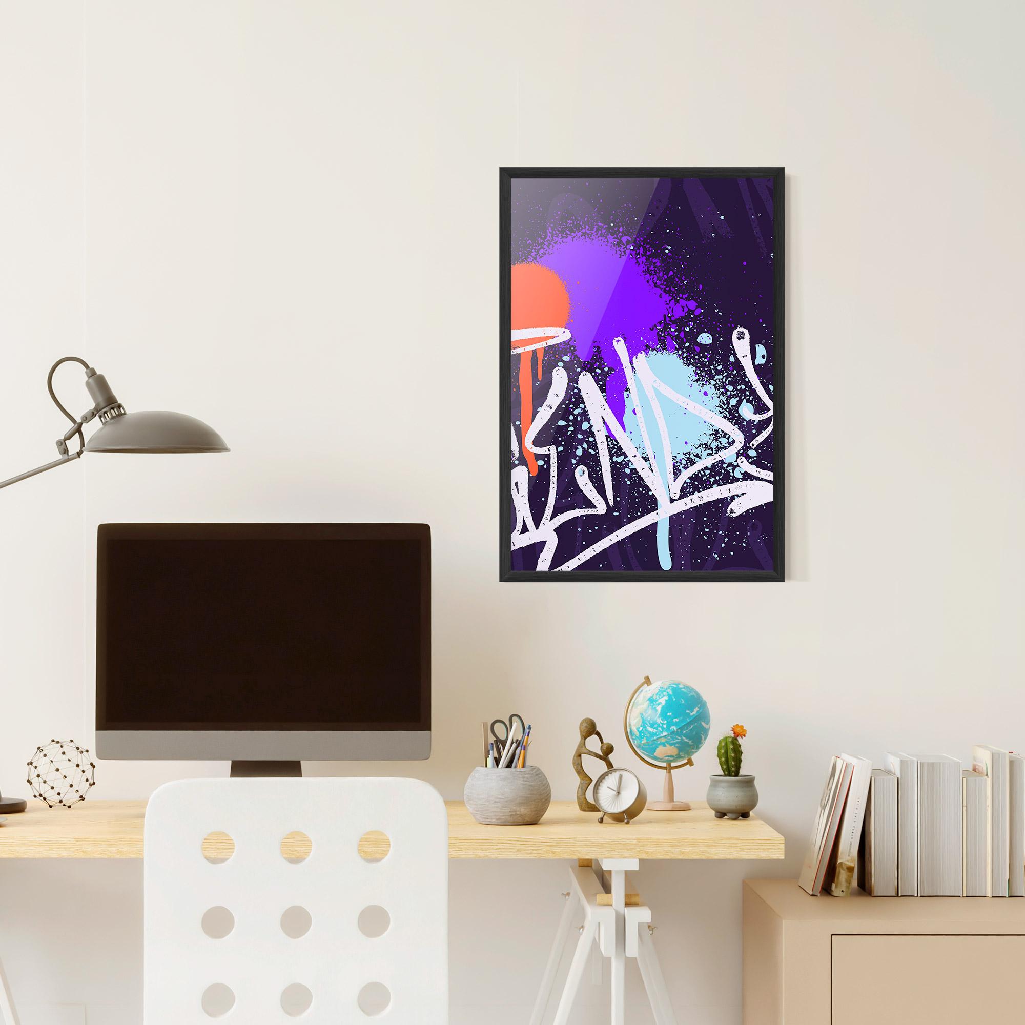 Poster Înrămat Purple Blue Graffiti mockup 6