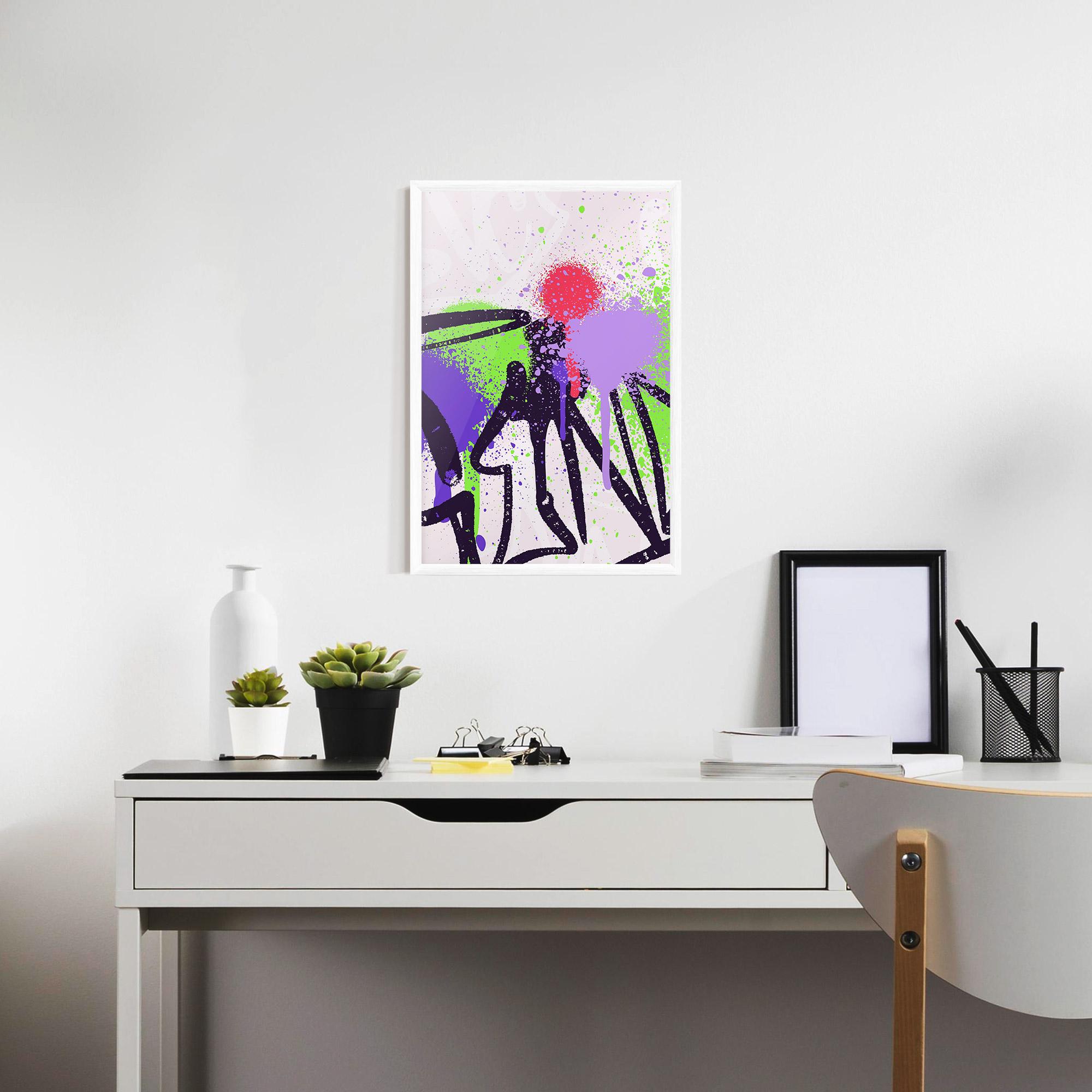 Poster Înrămat Green Purple Graffiti mockup 7