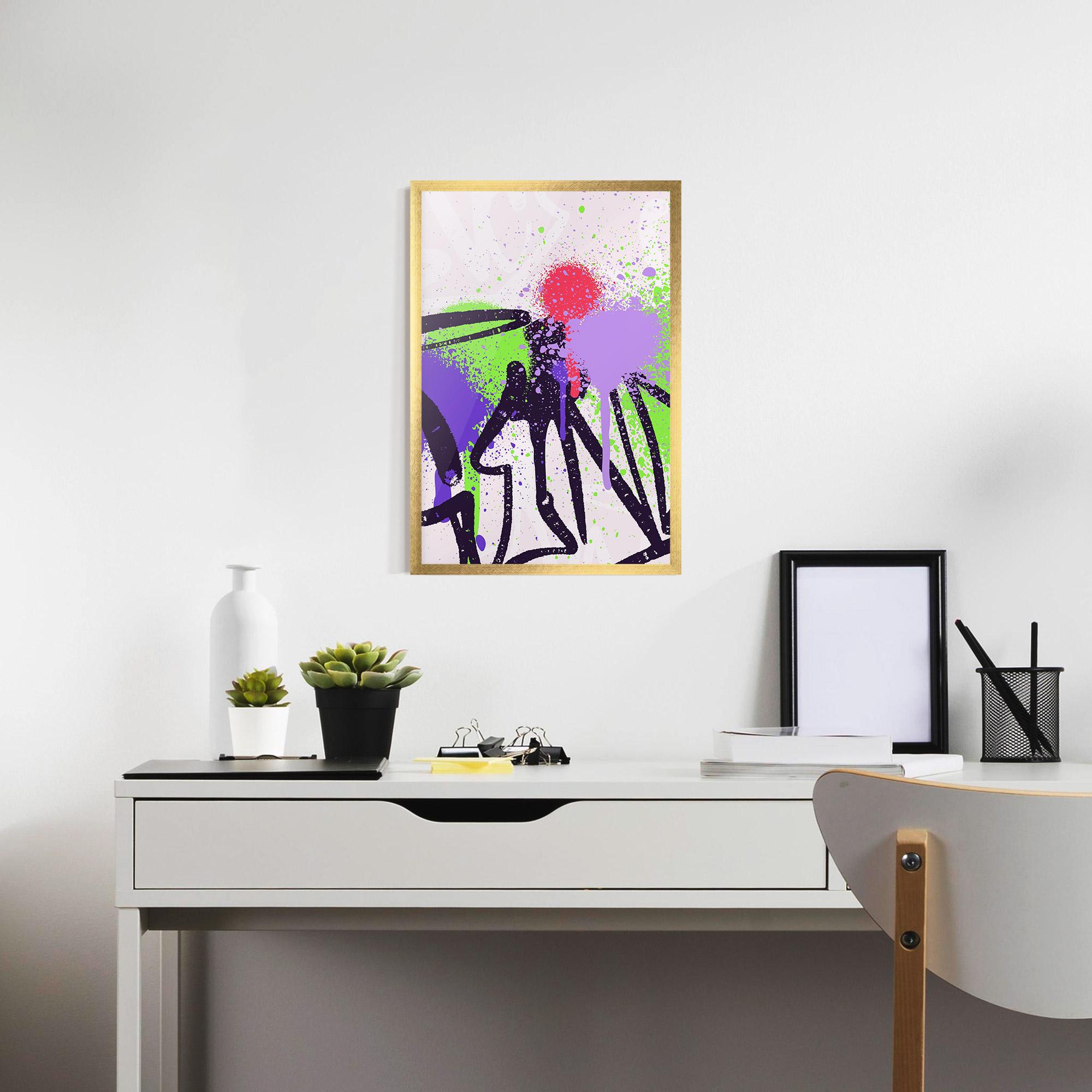 Poster Înrămat Green Purple Graffiti mockup 7