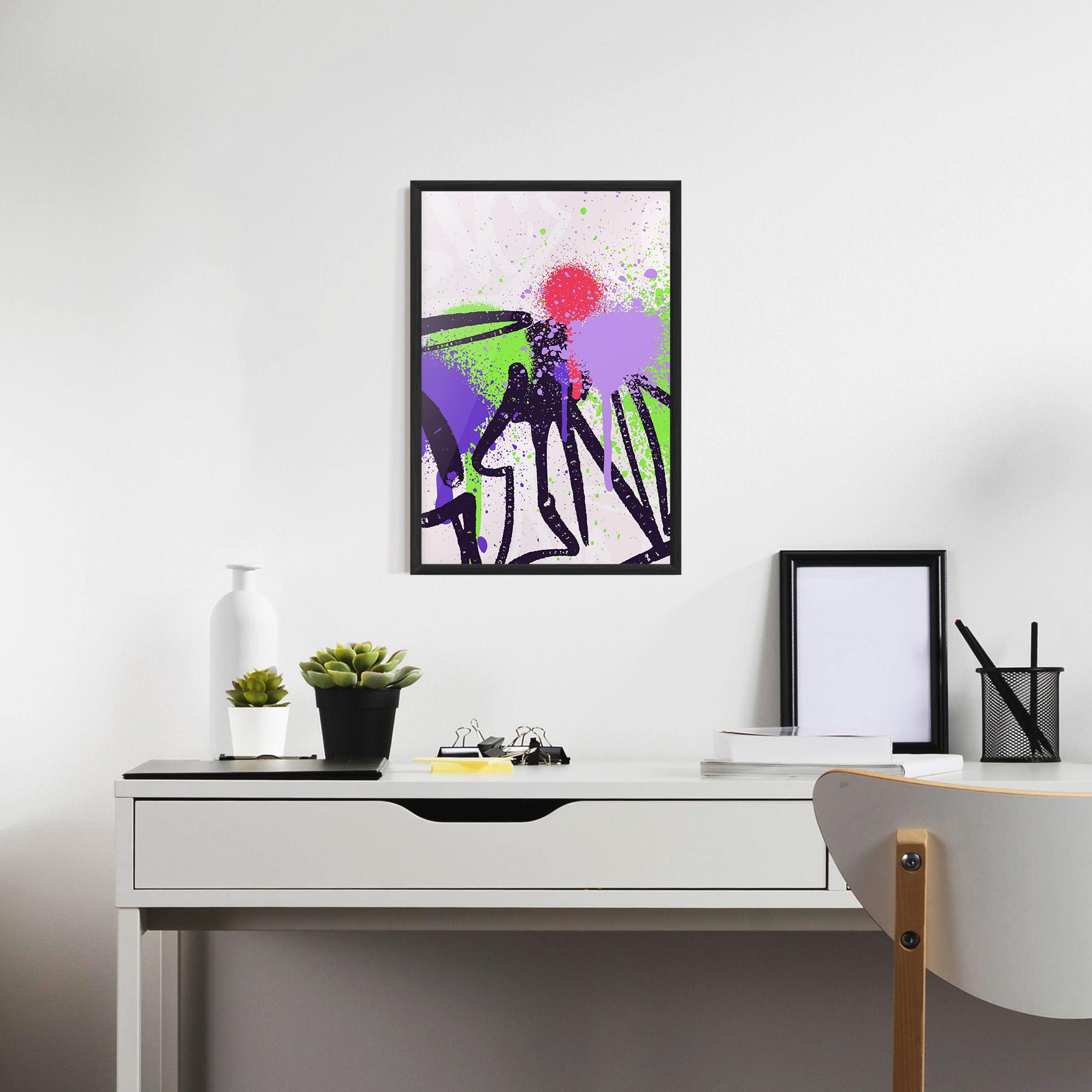 Poster Înrămat Green Purple Graffiti mockup 7