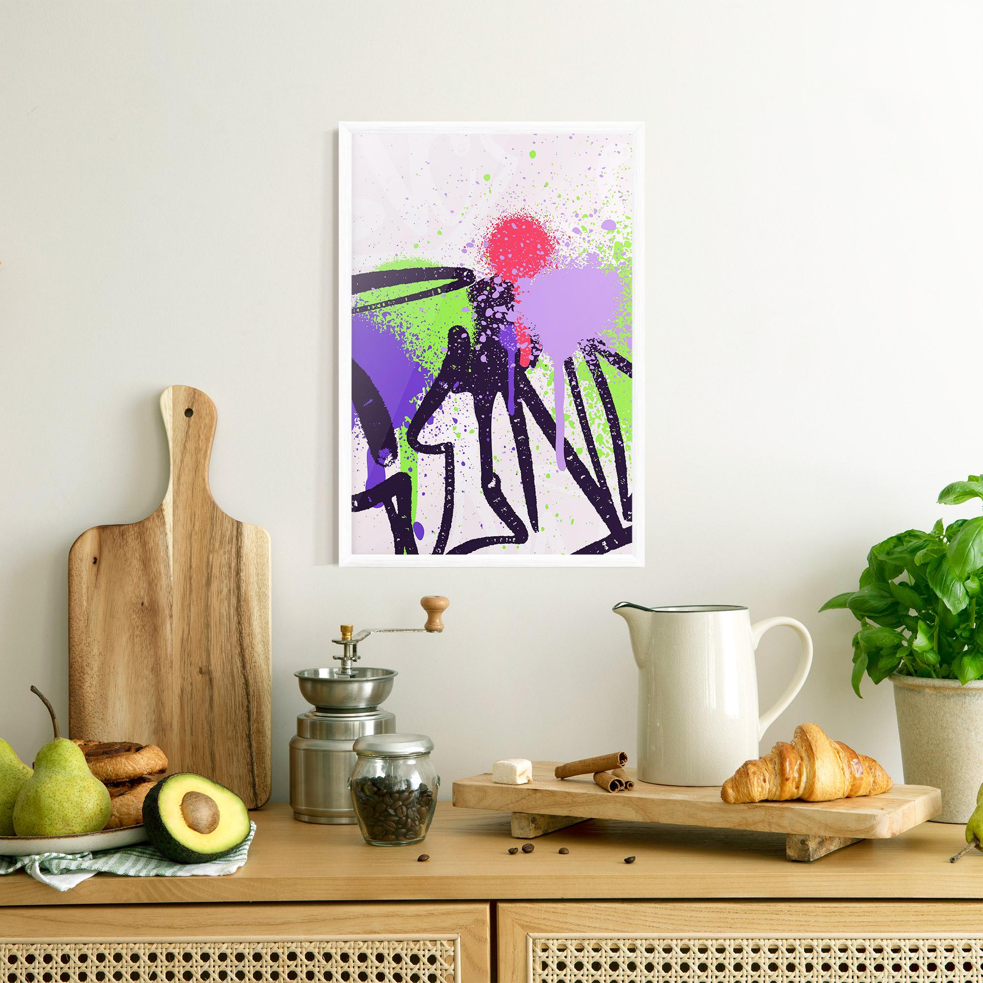 Poster Înrămat Green Purple Graffiti mockup 8