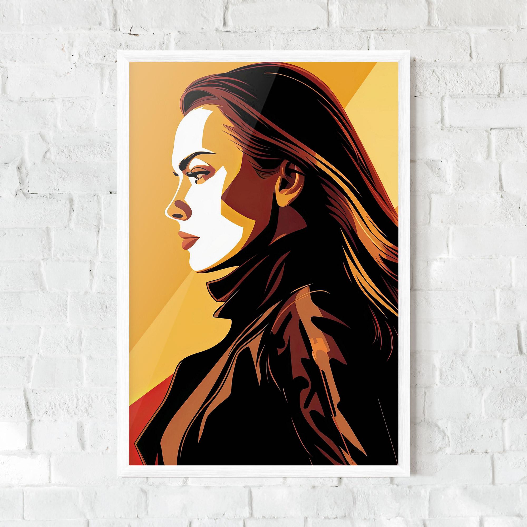 Poster Înrămat Graphical Pop Girl mockup 0