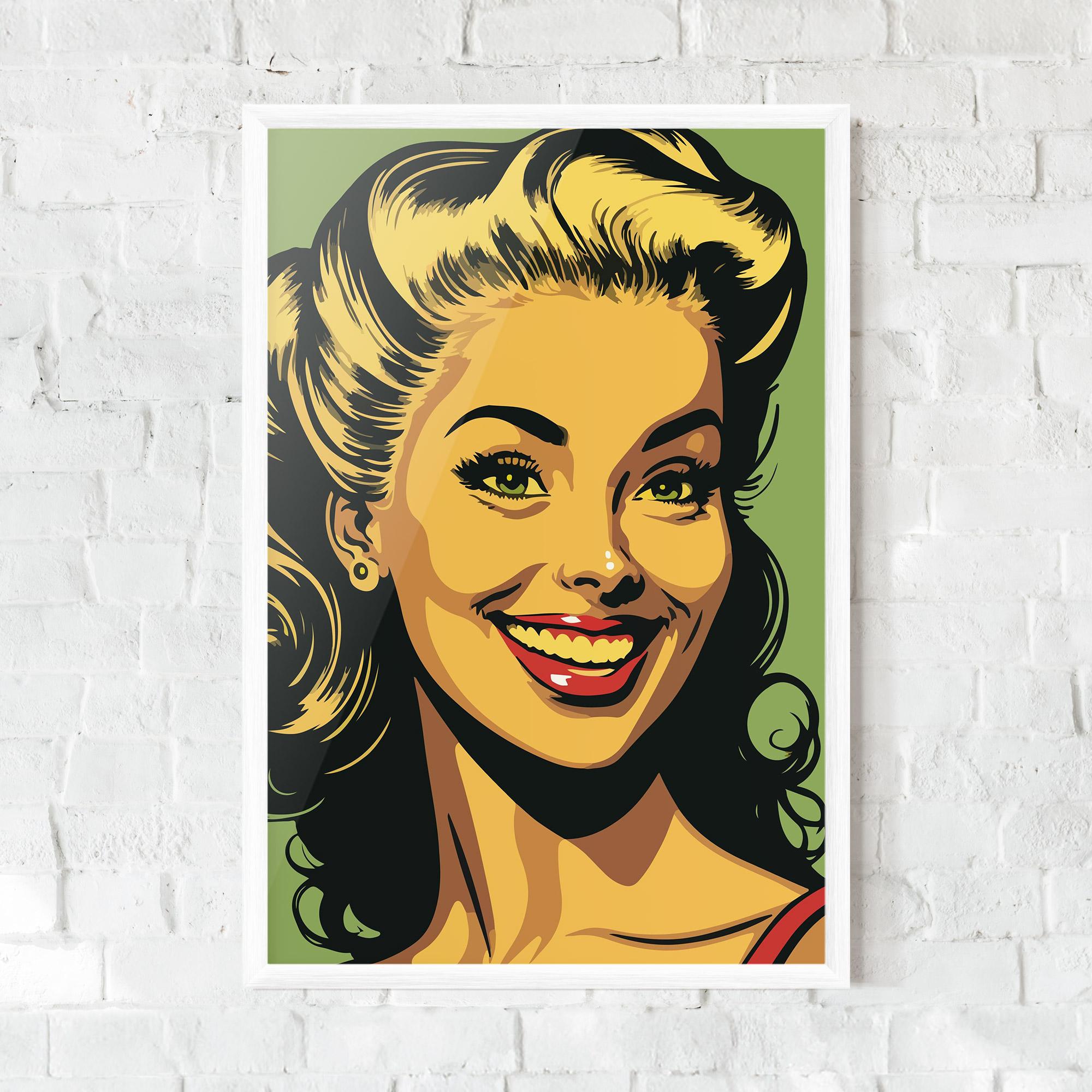 Poster Înrămat Green Light Pop Lady mockup 0