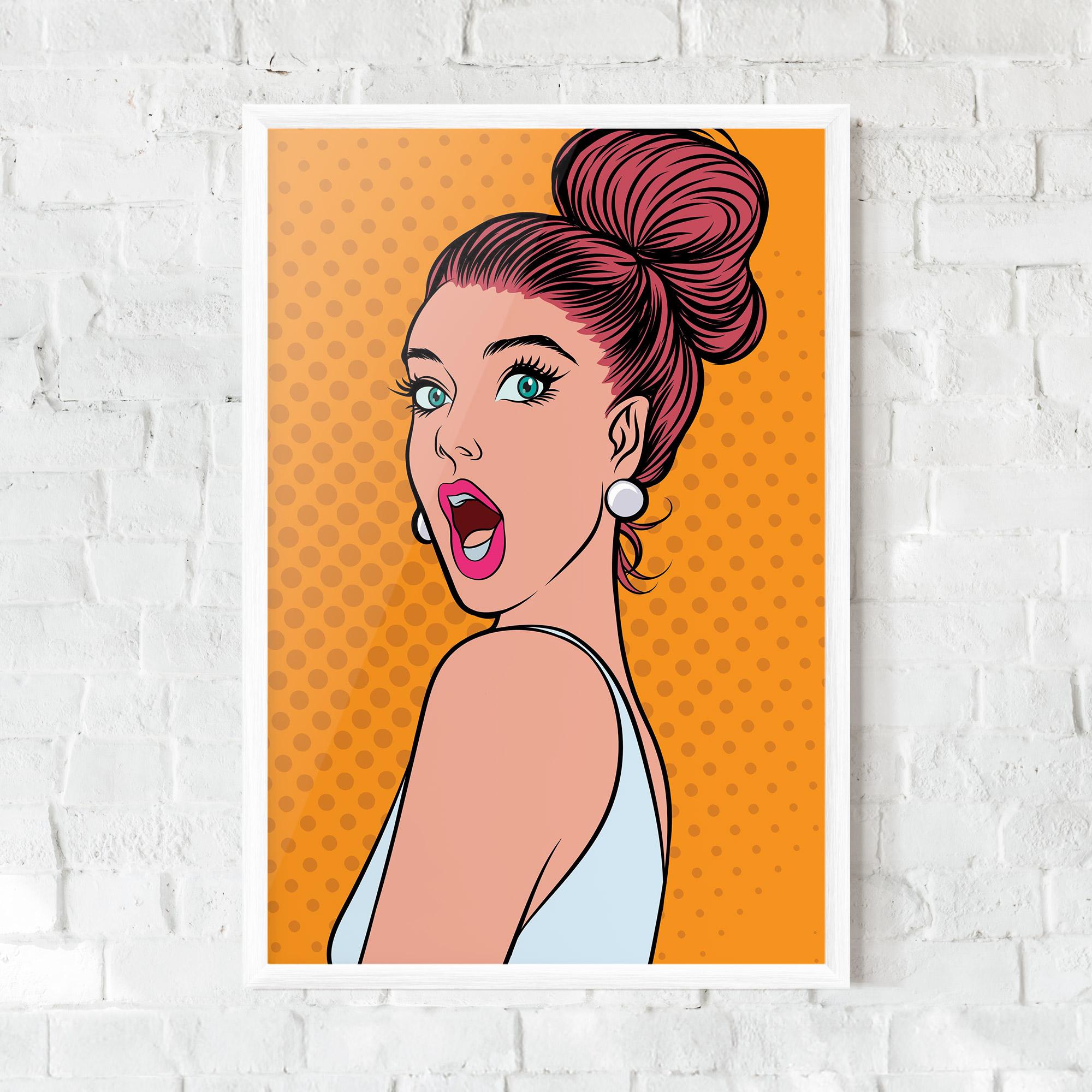 Poster Înrămat Pop Comic Lady mockup 0