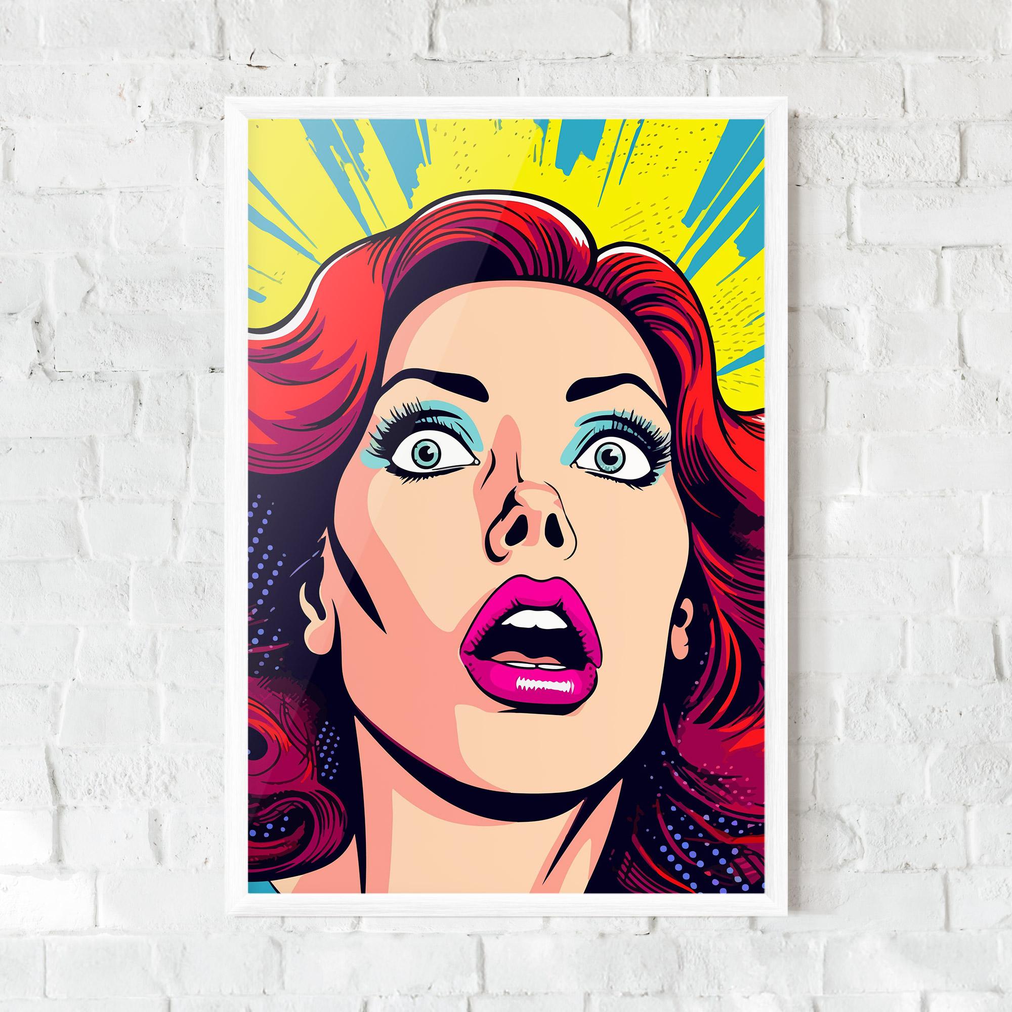 Poster Înrămat Pop Scared Woman mockup 0