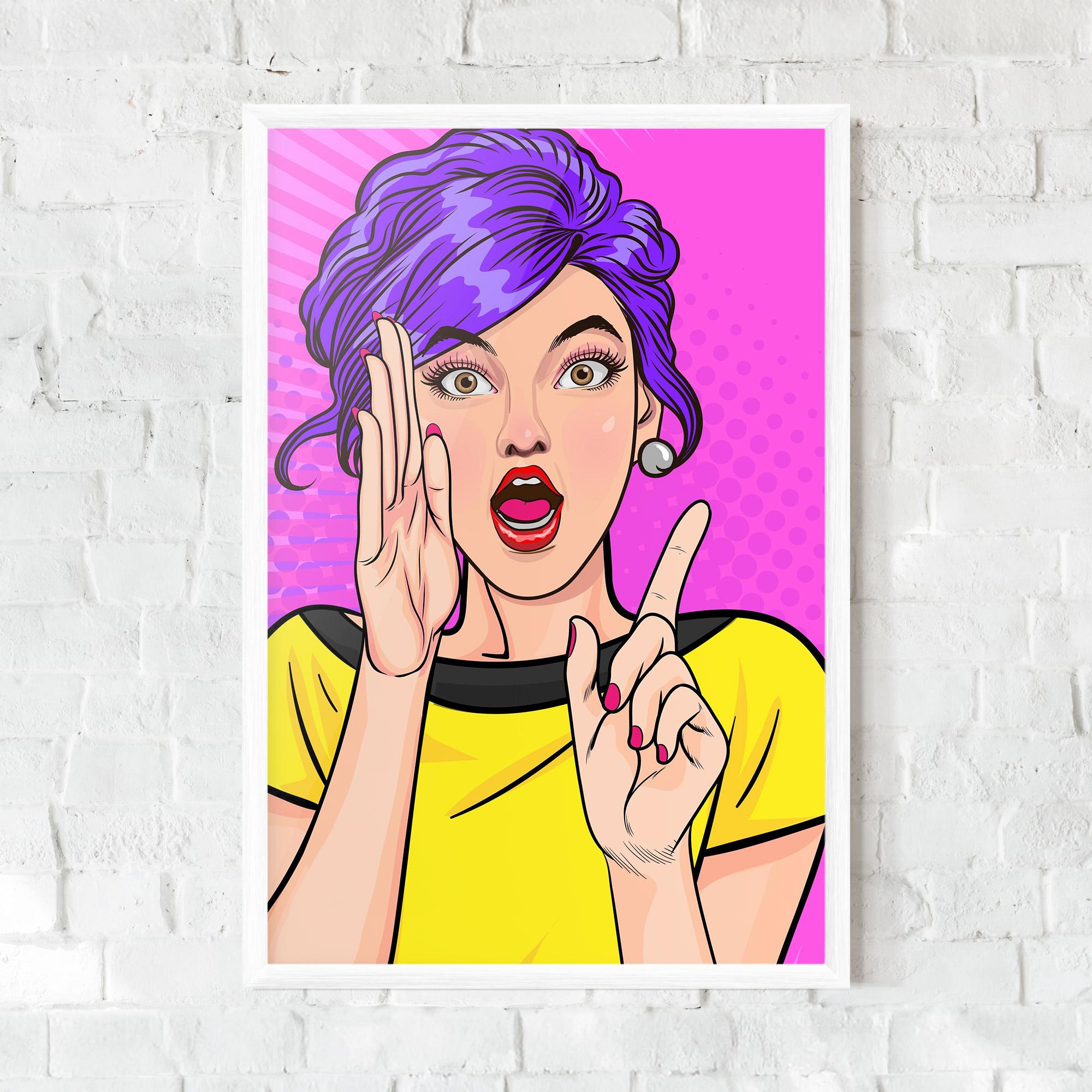 Poster Înrămat Surprised Pop Woman mockup 0