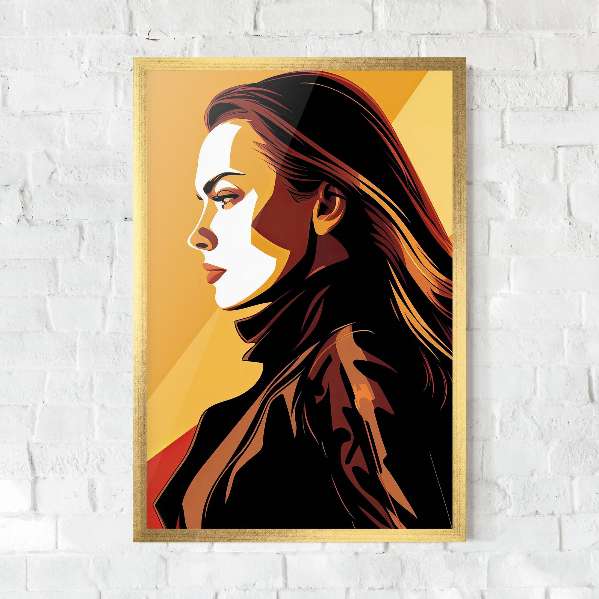 Poster Înrămat Graphical Pop Girl mockup 0