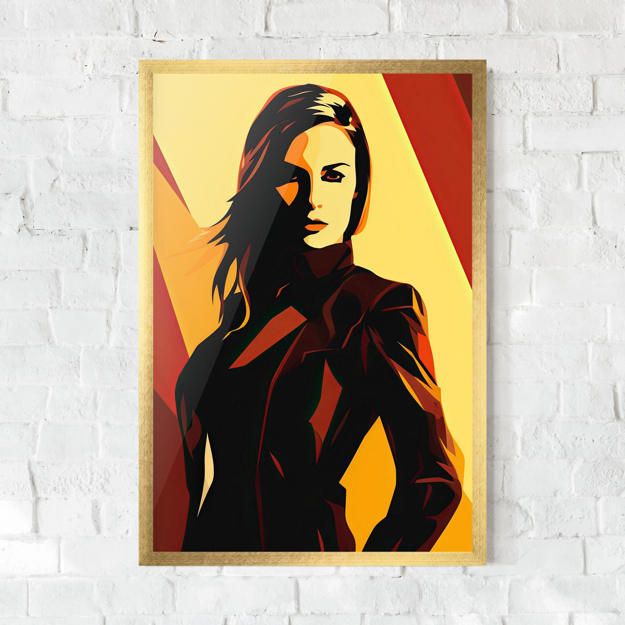Poster Înrămat Pop Graphical Woman mockup 0