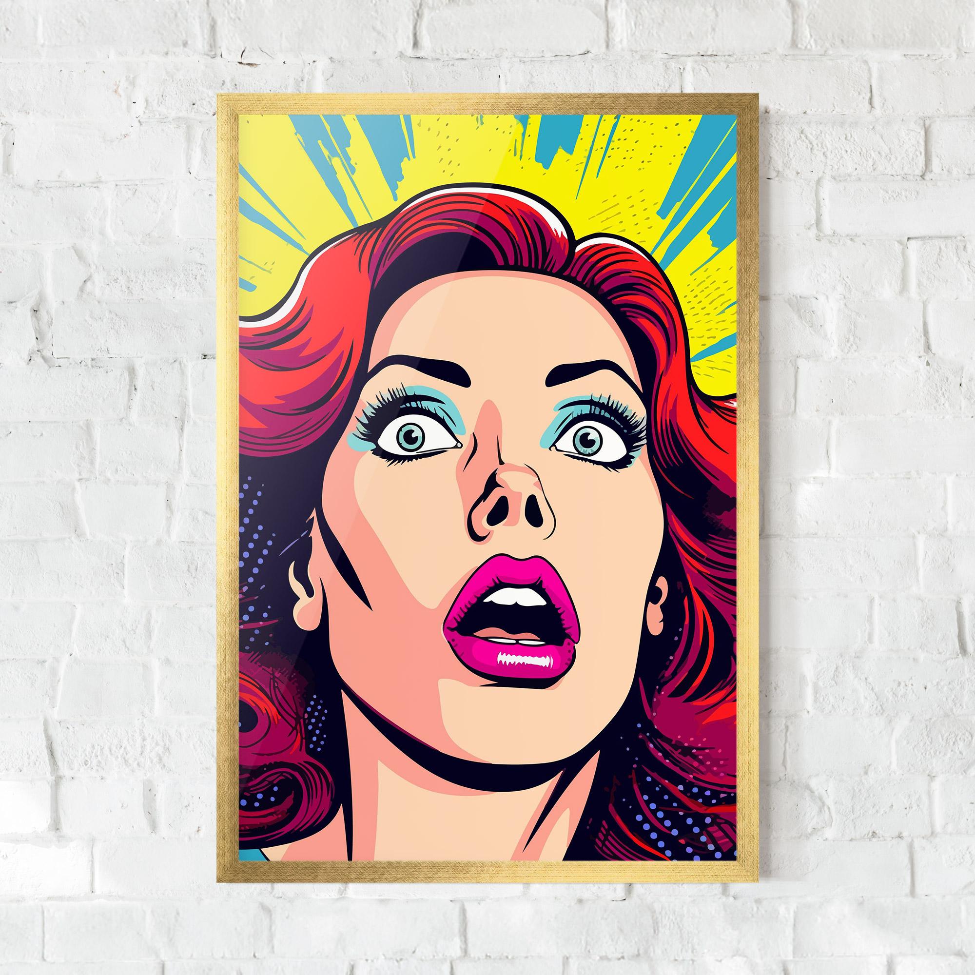 Poster Înrămat Pop Scared Woman mockup 0