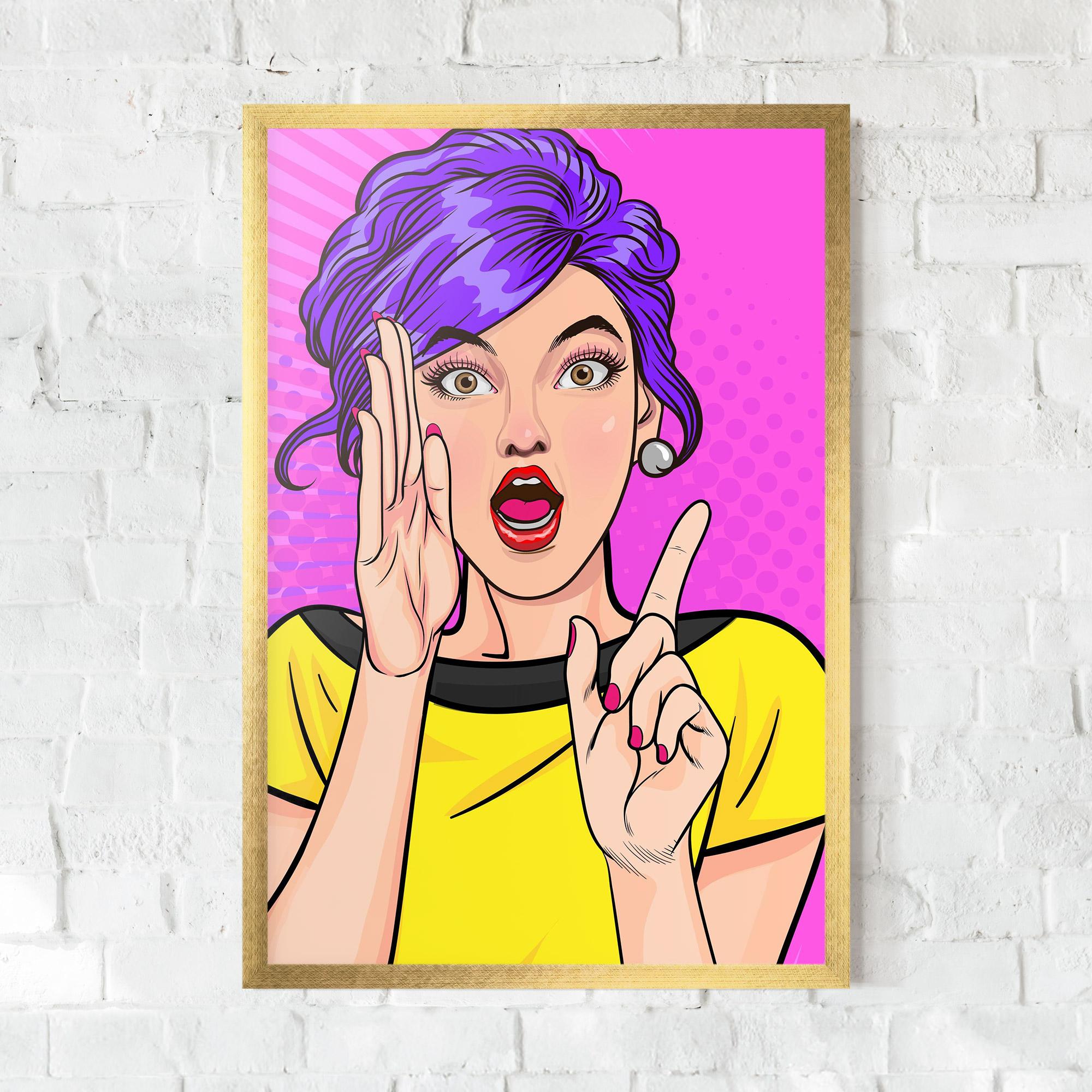 Poster Înrămat Surprised Pop Woman mockup 0