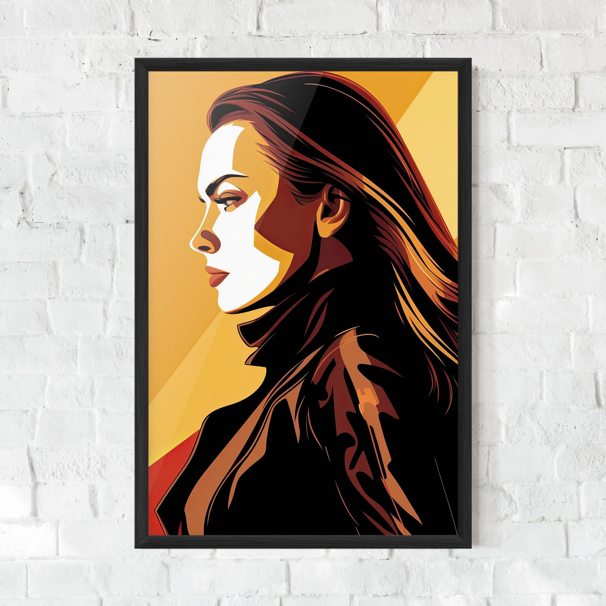 Poster Înrămat Graphical Pop Girl mockup 0