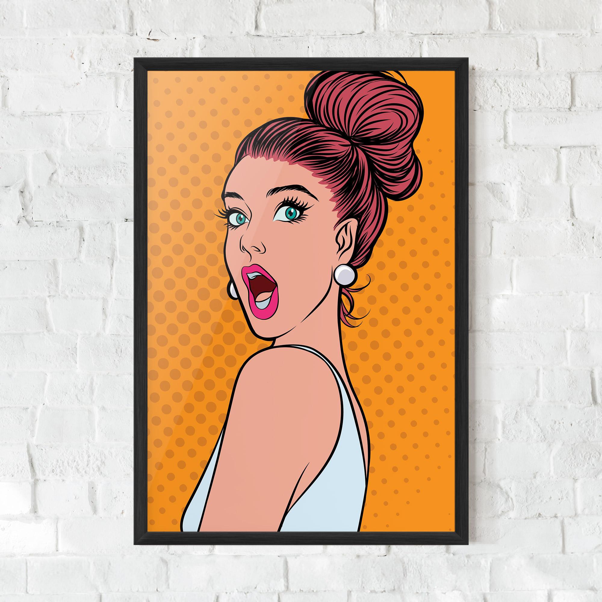 Poster Înrămat Pop Comic Lady mockup 0