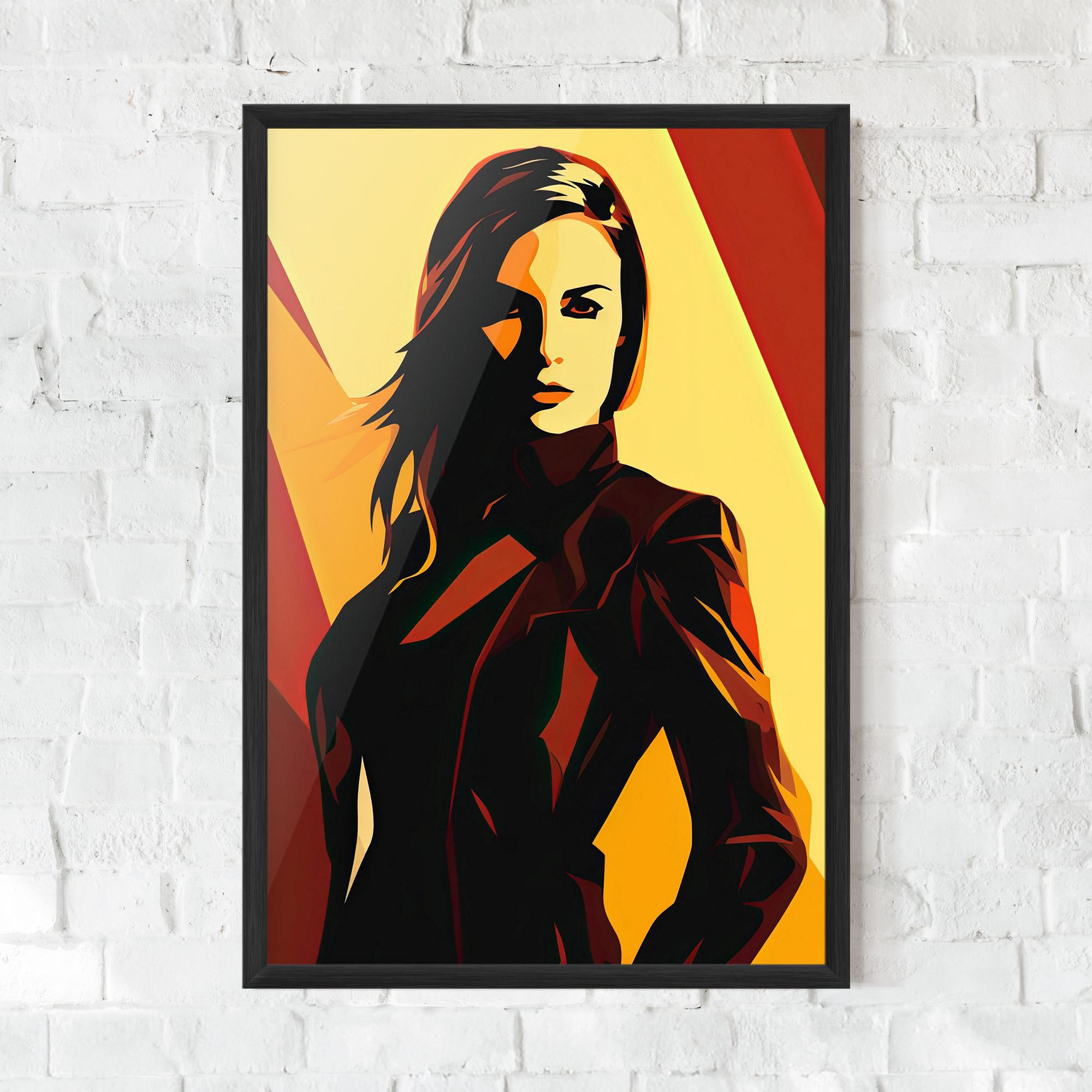 Poster Înrămat Pop Graphical Woman mockup 0