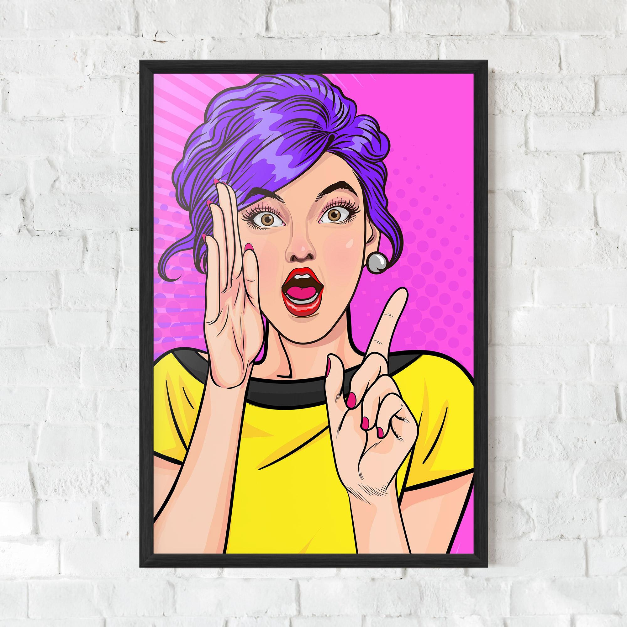 Poster Înrămat Surprised Pop Woman mockup 0