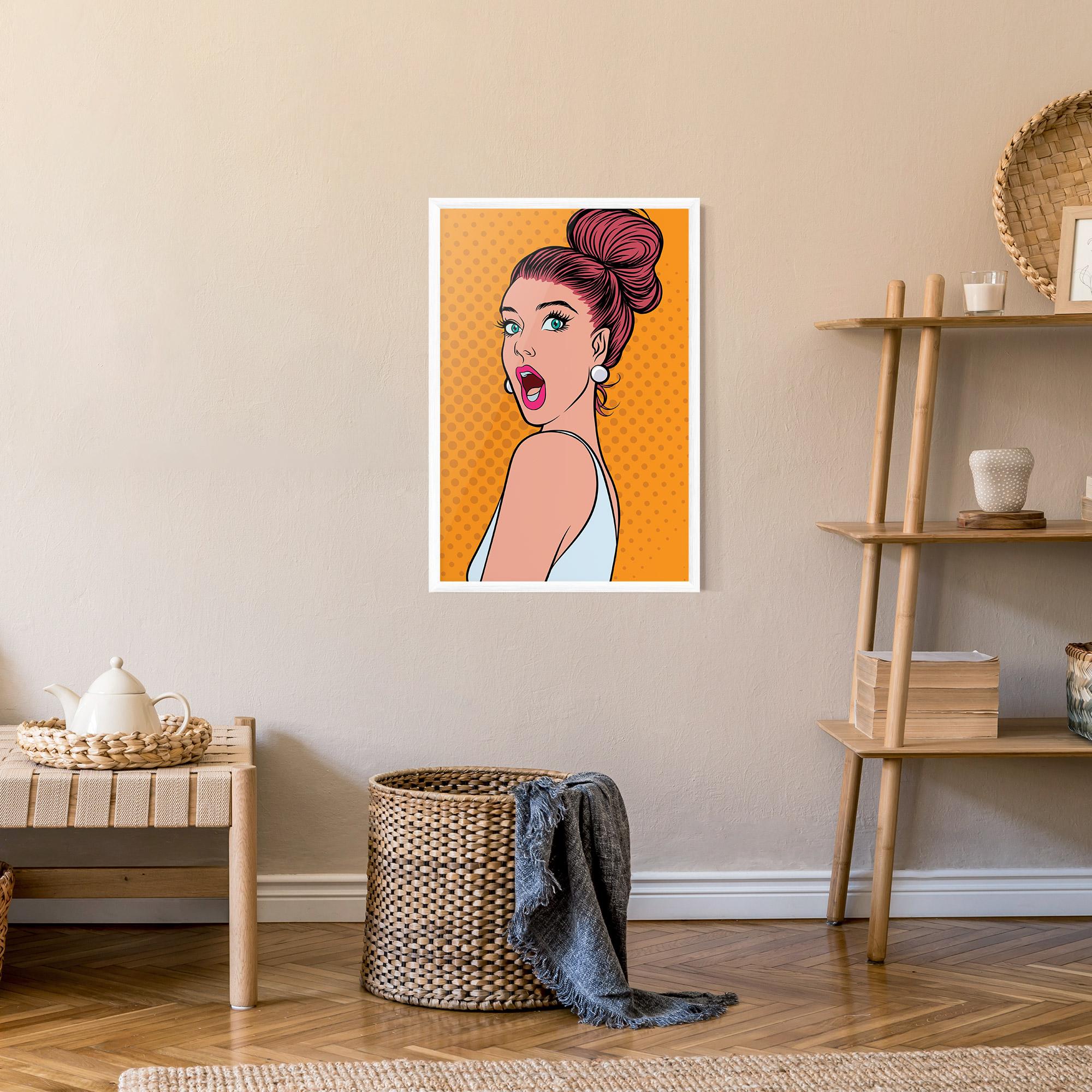 Poster Înrămat Pop Comic Lady mockup 9